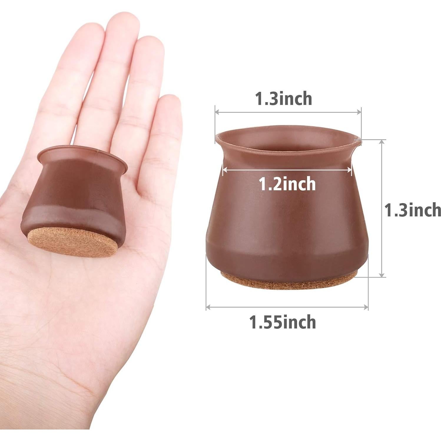 Protectores de Suelo Anwenk para Patas de Sillas 16 Piezas Marrón