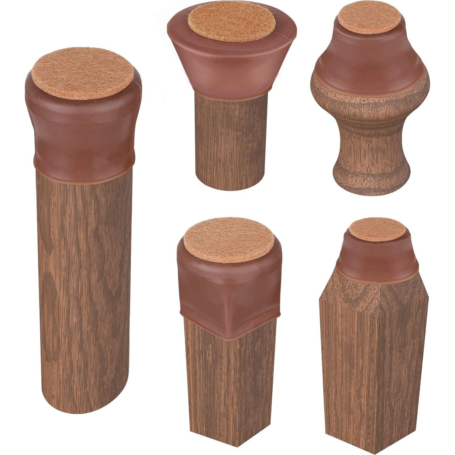 Protectores de Suelo Anwenk para Patas de Sillas 16 Piezas Marrón