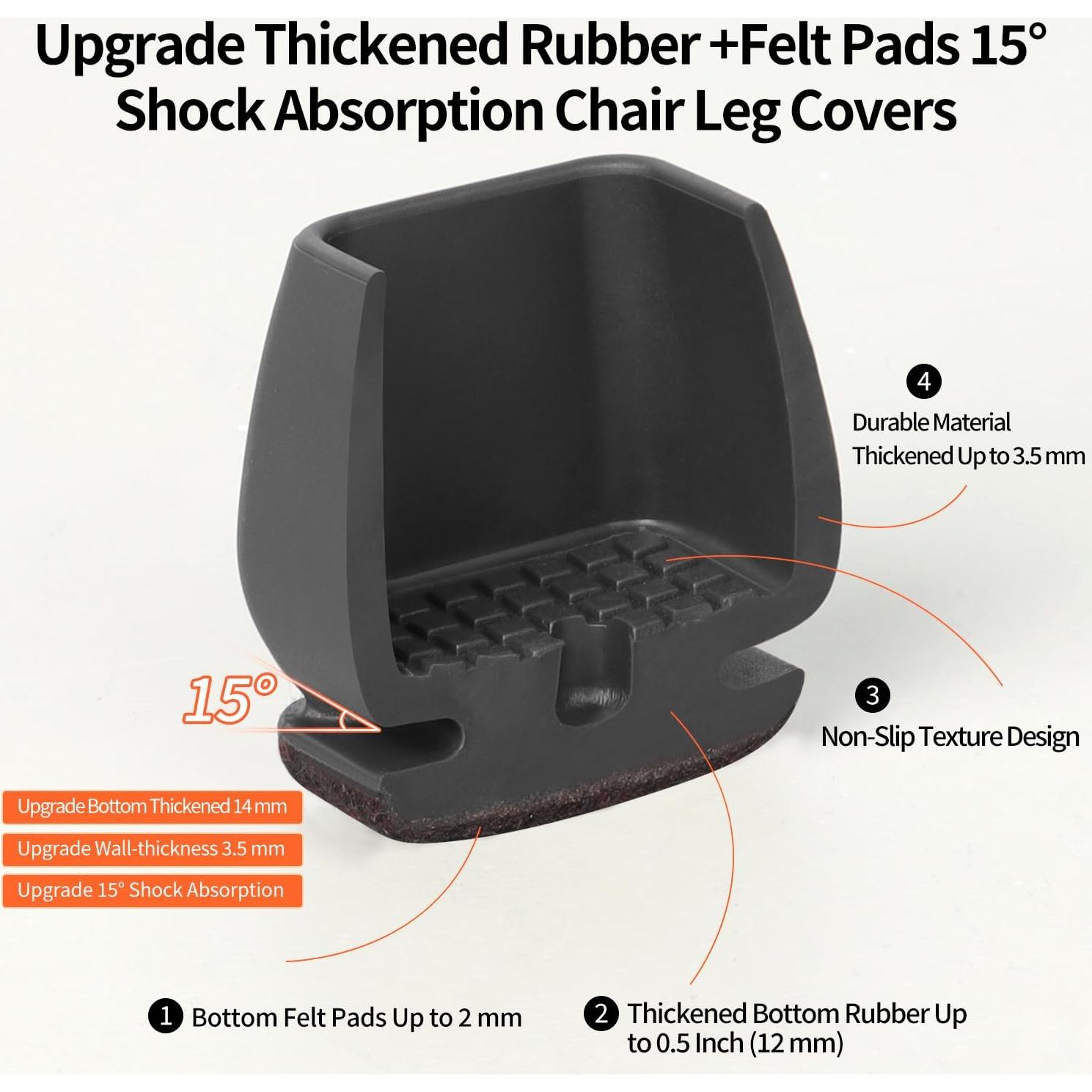 Ezprotekt 24 Protectores de Suelo para Patas de Sillas Redondas