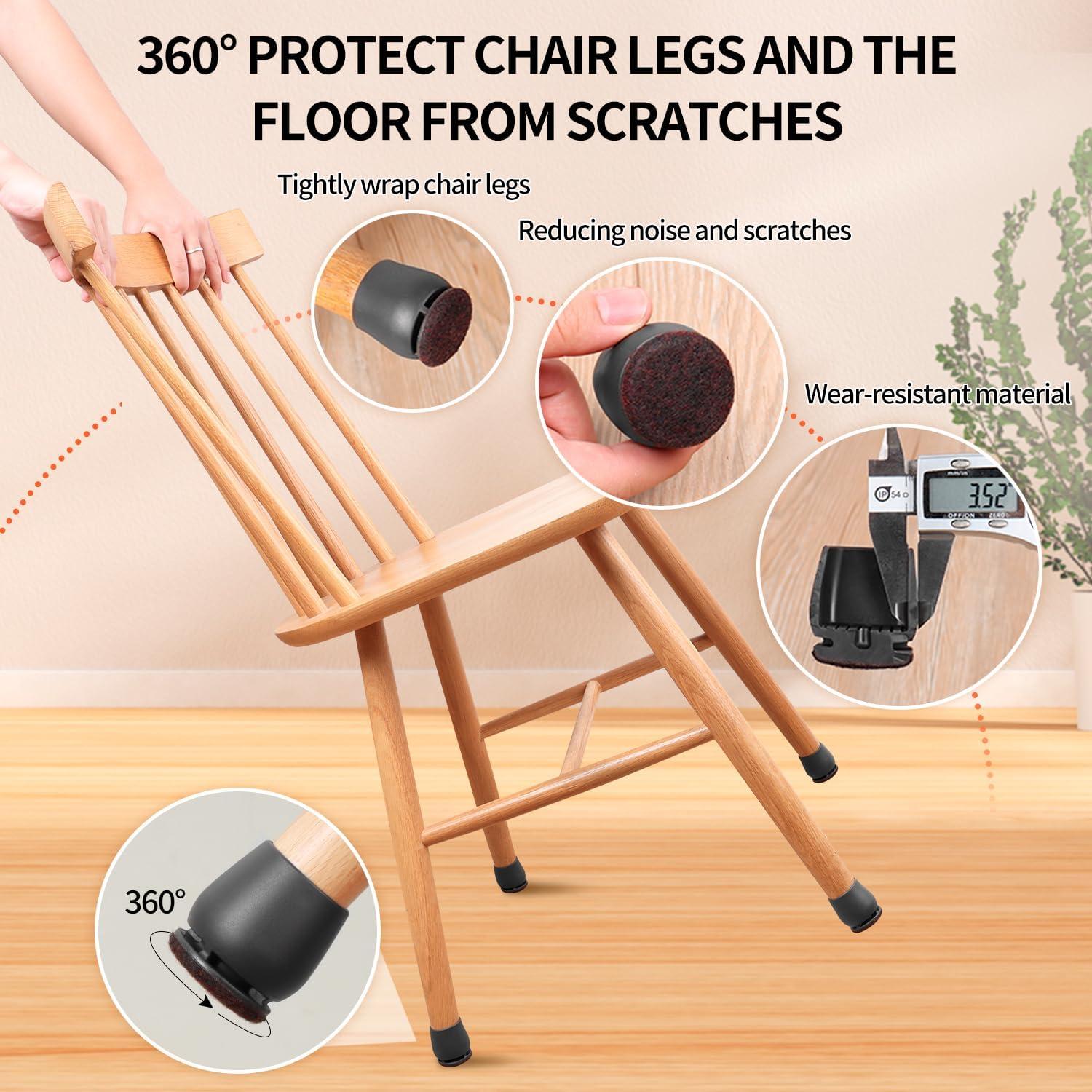 Ezprotekt 24 Protectores de Suelo para Patas de Sillas Redondas