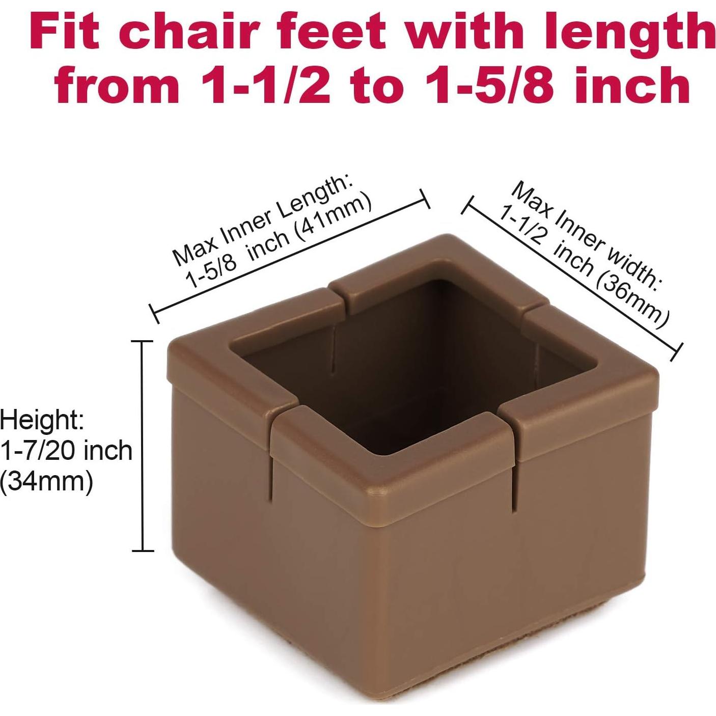 Protectores de Suelo para Patas de Silla Anwenk 36-41mm Fieltro