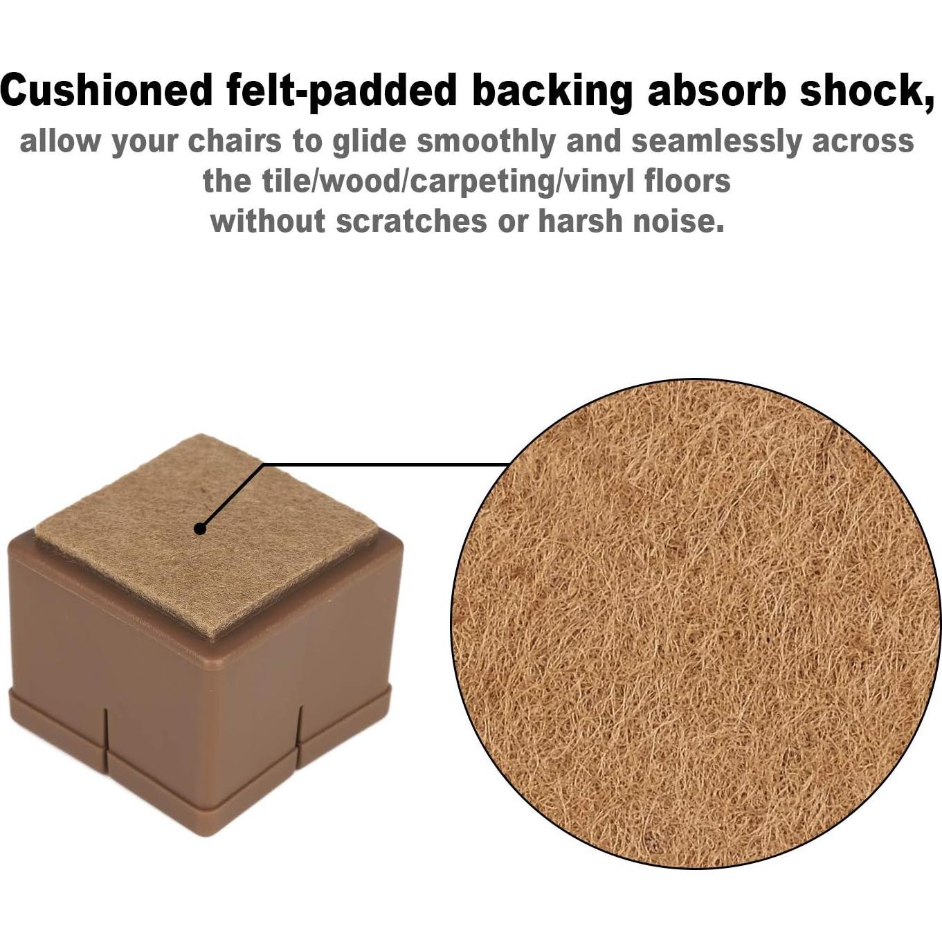 Protectores de Suelo para Patas de Silla Anwenk 36-41mm Fieltro