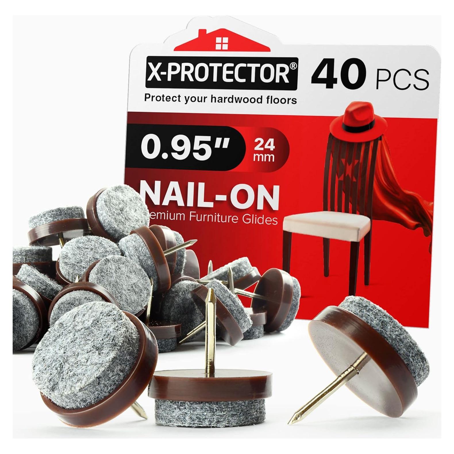 Almohadillas de Fieltro X-PROTECTOR 40 PCS 24 mm con Clavo