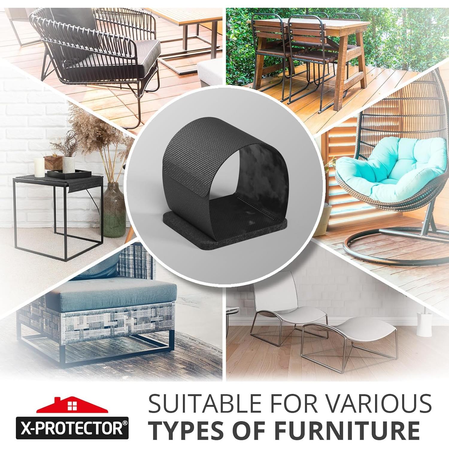 X-Protector Protectores de Suelo para Sillas Tubulares - 24 Piezas