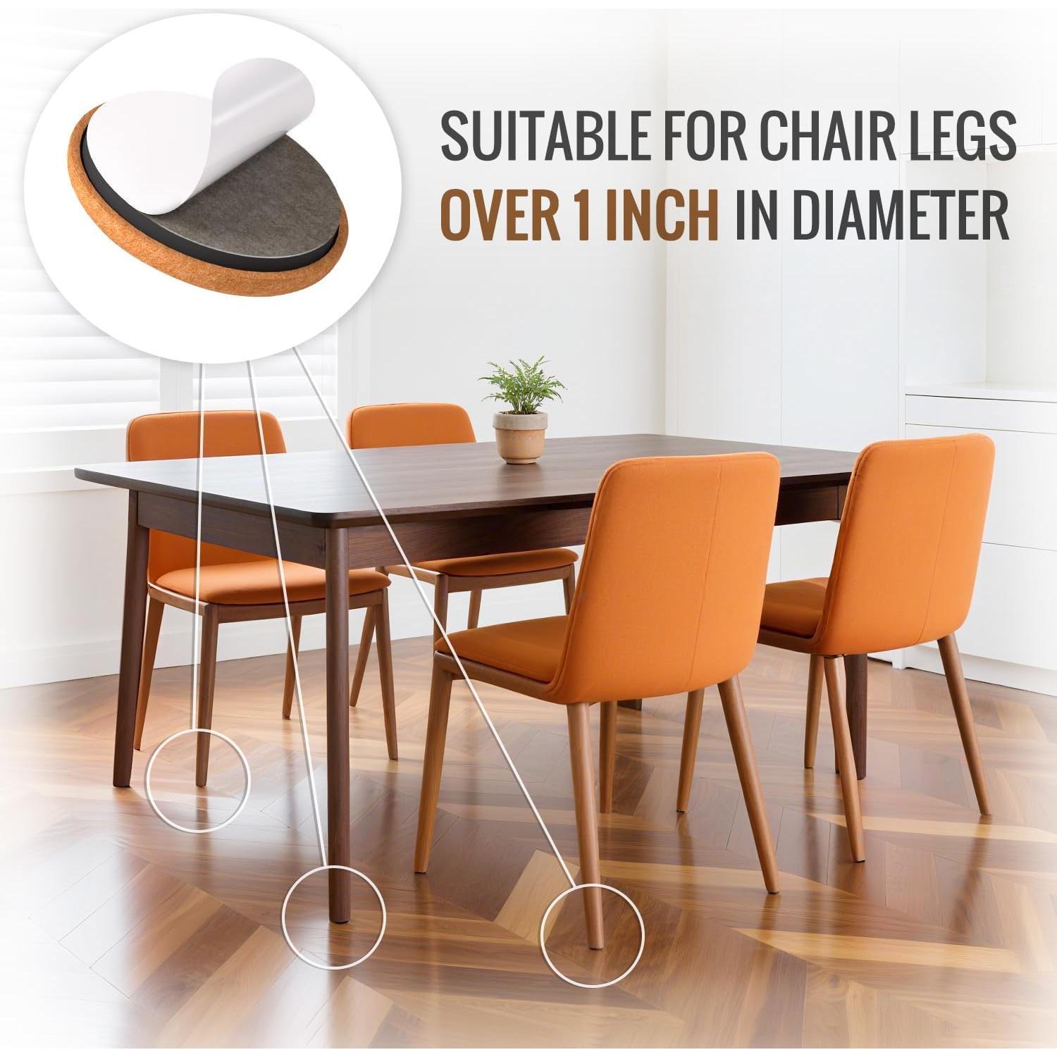 Protectores de patas de silla TOMHUA 24 piezas 25 mm fieltro EVA