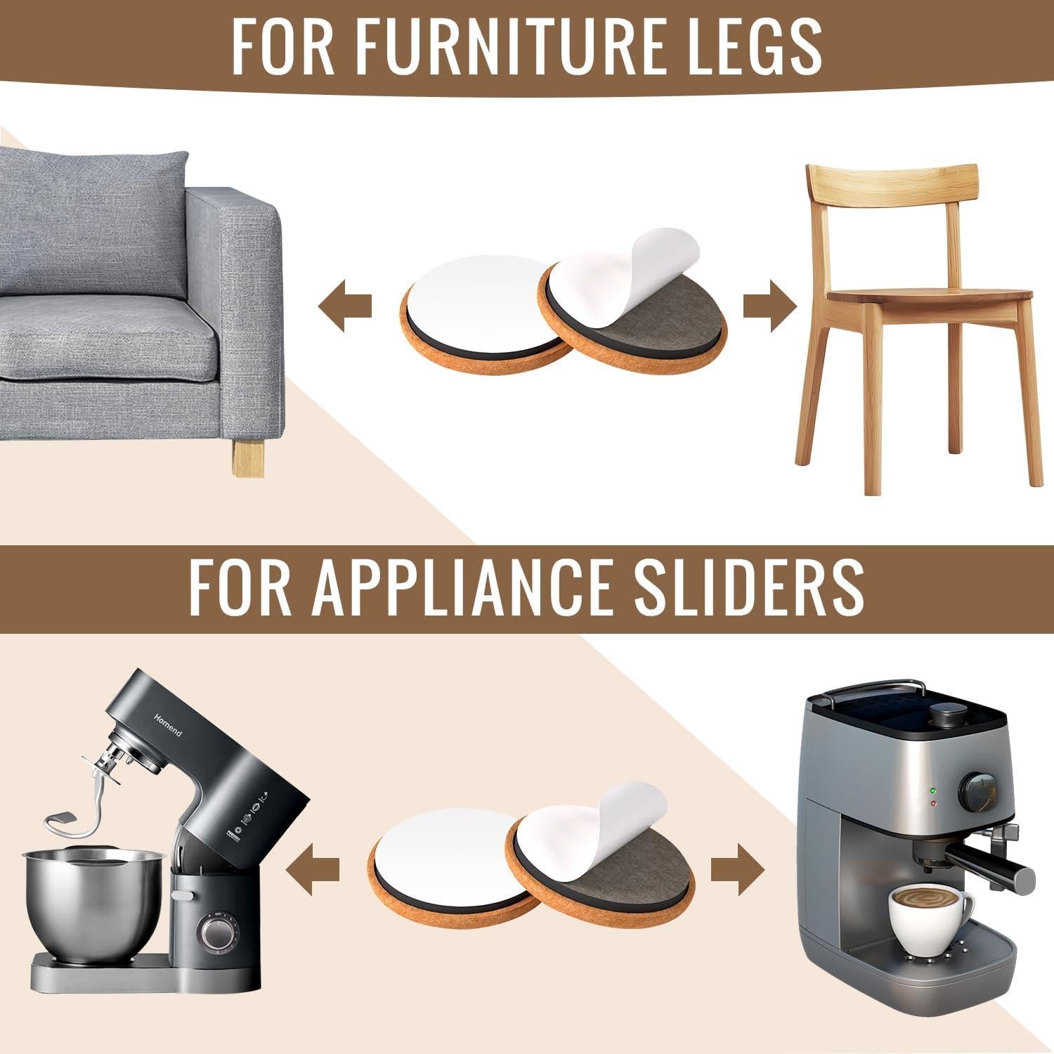 Protectores de patas de silla TOMHUA 24 piezas 25 mm fieltro EVA
