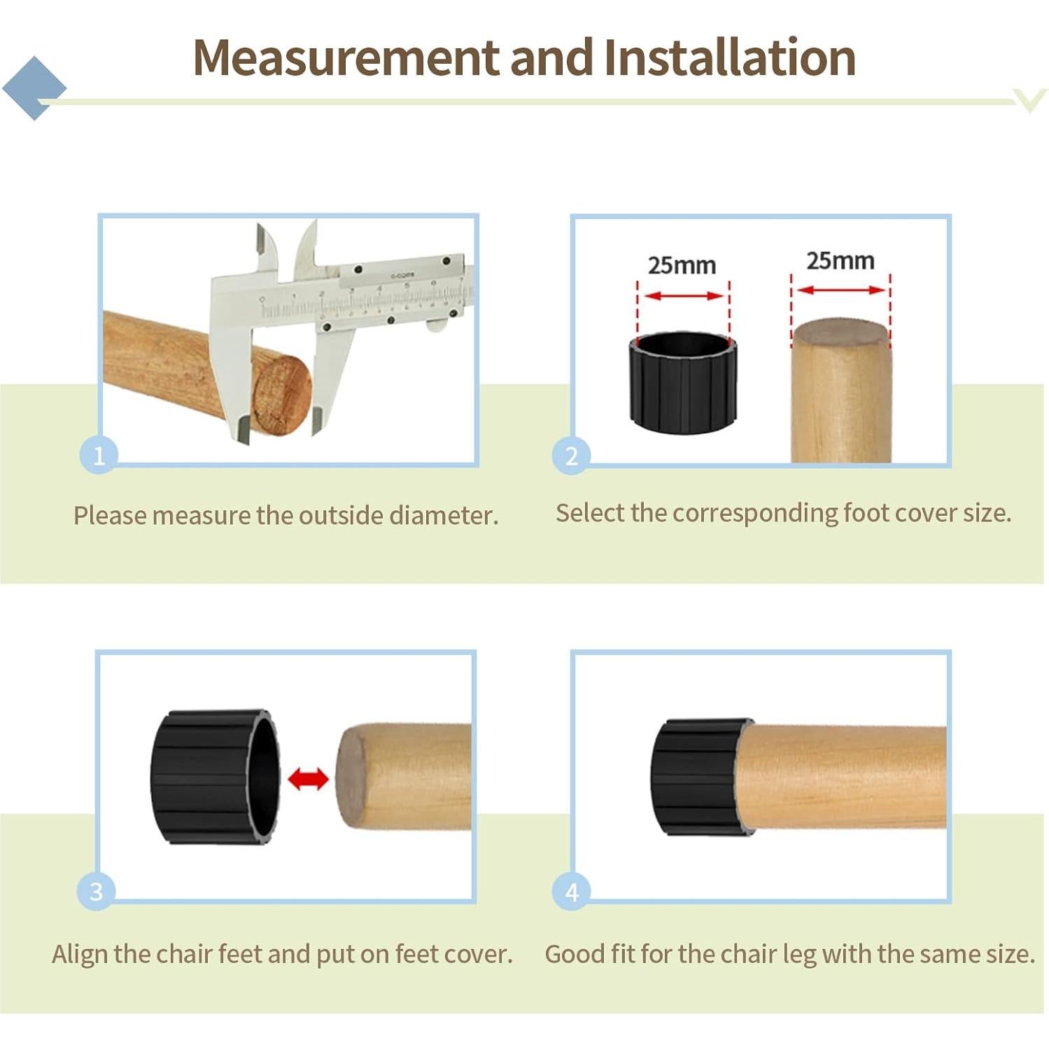 Tapas de patas de silla Flyshop 50 mm antideslizantes 4 PCS
