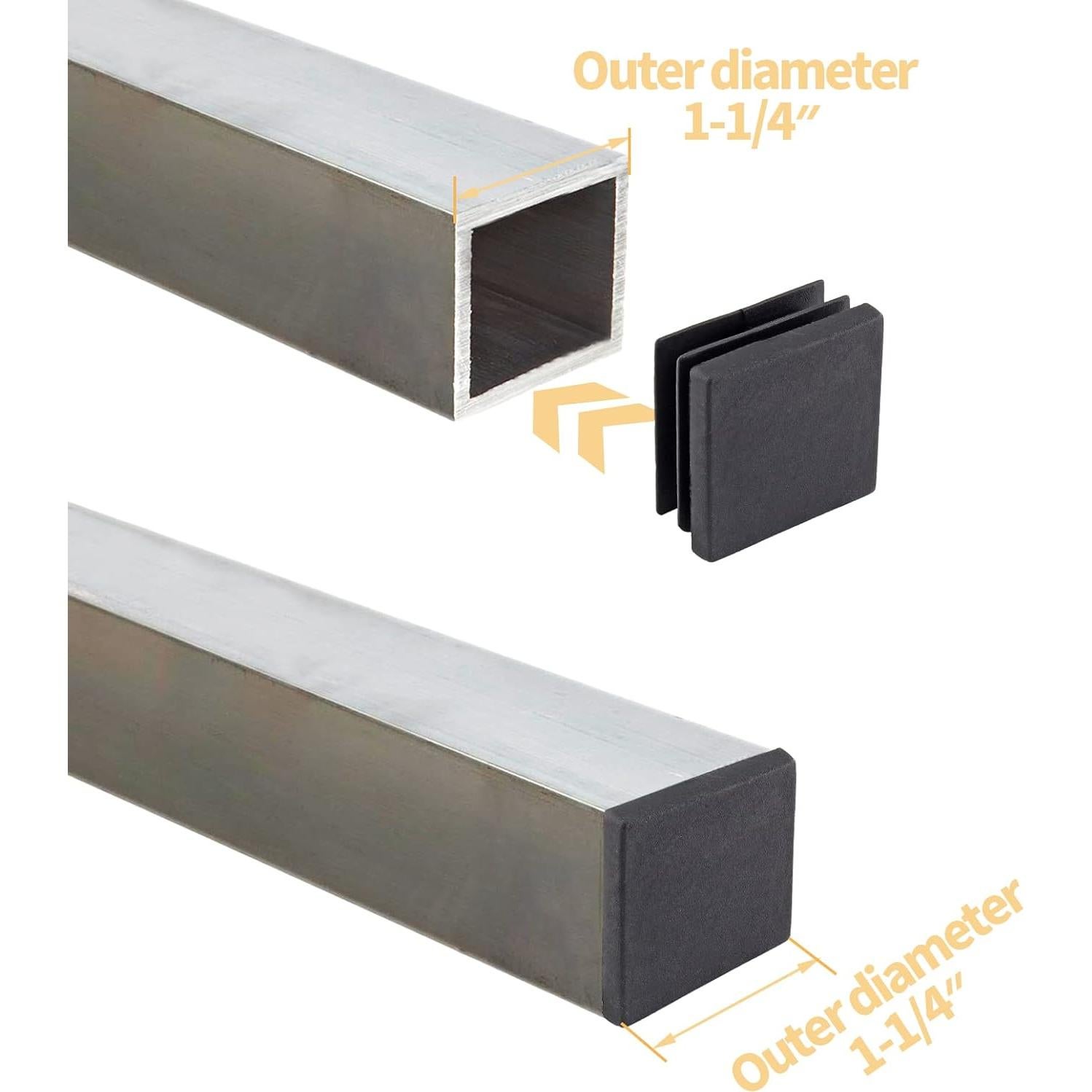 30 Tapones Plásticos Cuadrados Uenhoy 32mm para Tubo