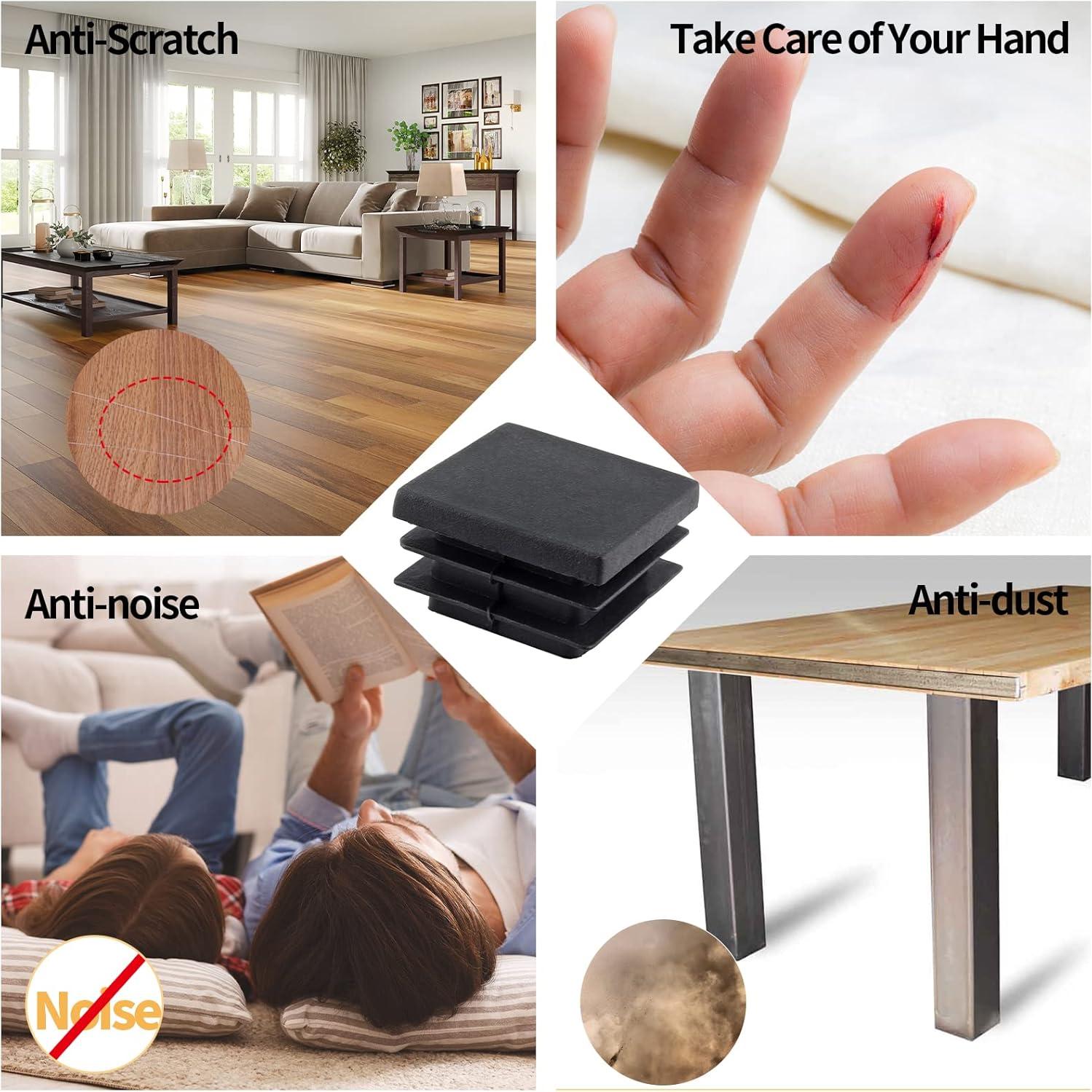 30 Tapones Plásticos Cuadrados Uenhoy 32mm para Tubo