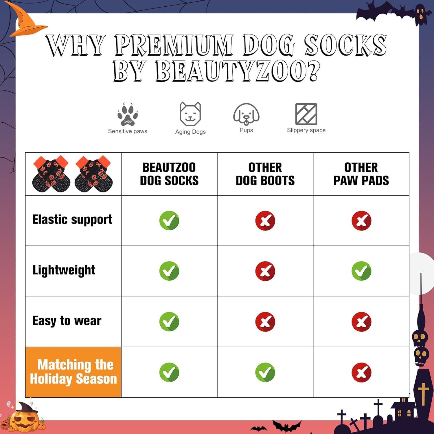 Calcetines Antideslizantes para Perros BEAUTYZOO - 4 Pzas