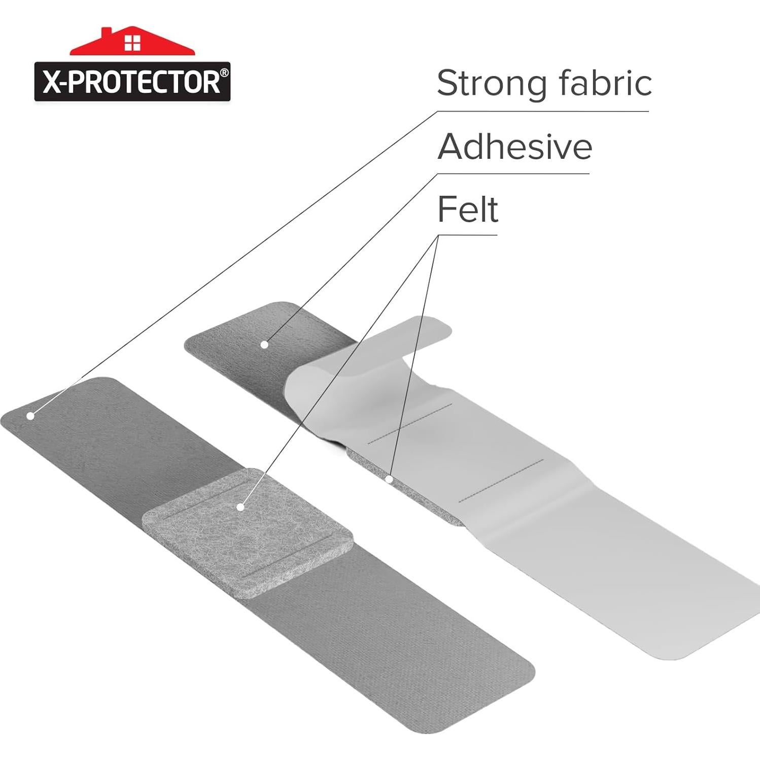 X-Protector 24 Protectores de Suelo para Sillas de Trineo Gris