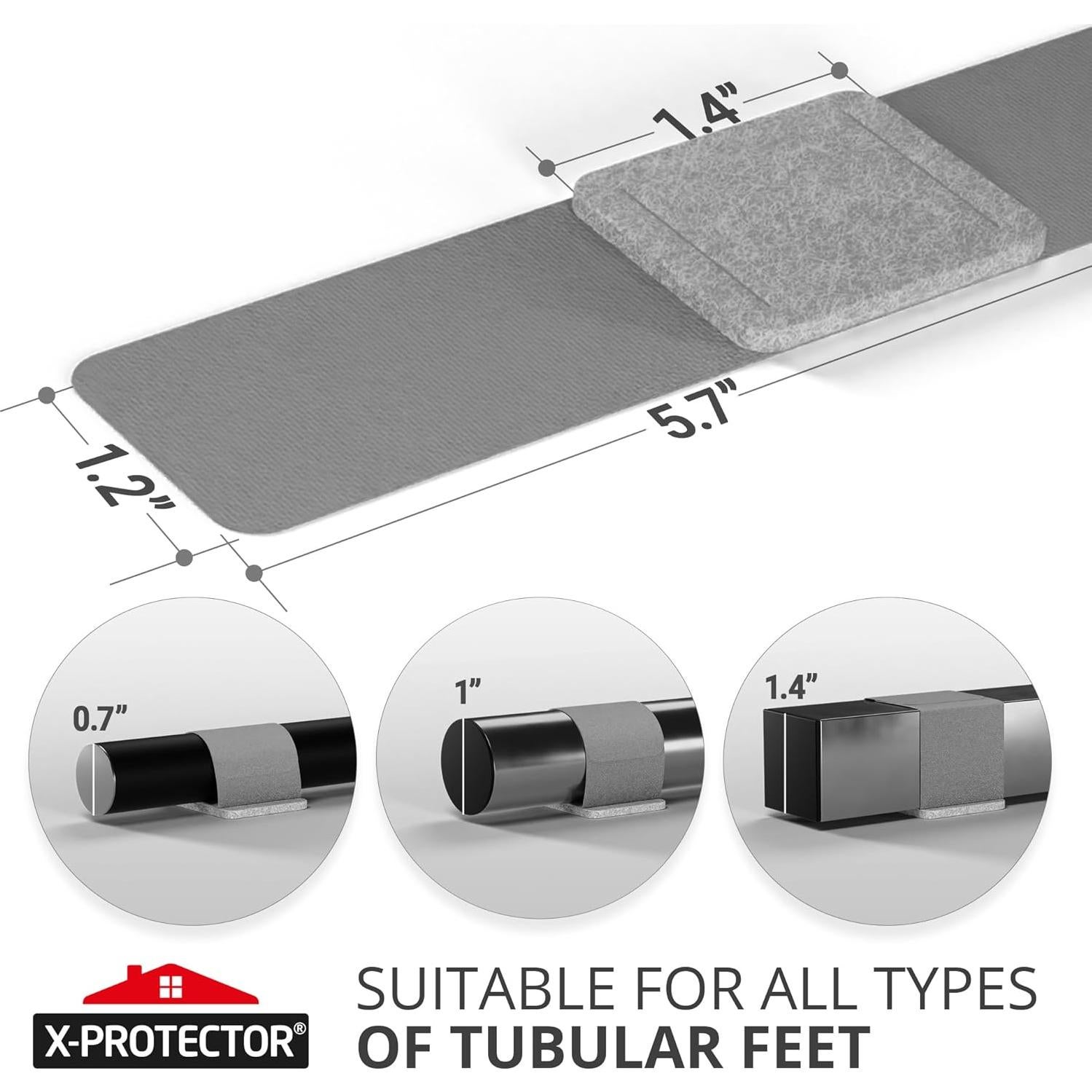 X-Protector 24 Protectores de Suelo para Sillas de Trineo Gris