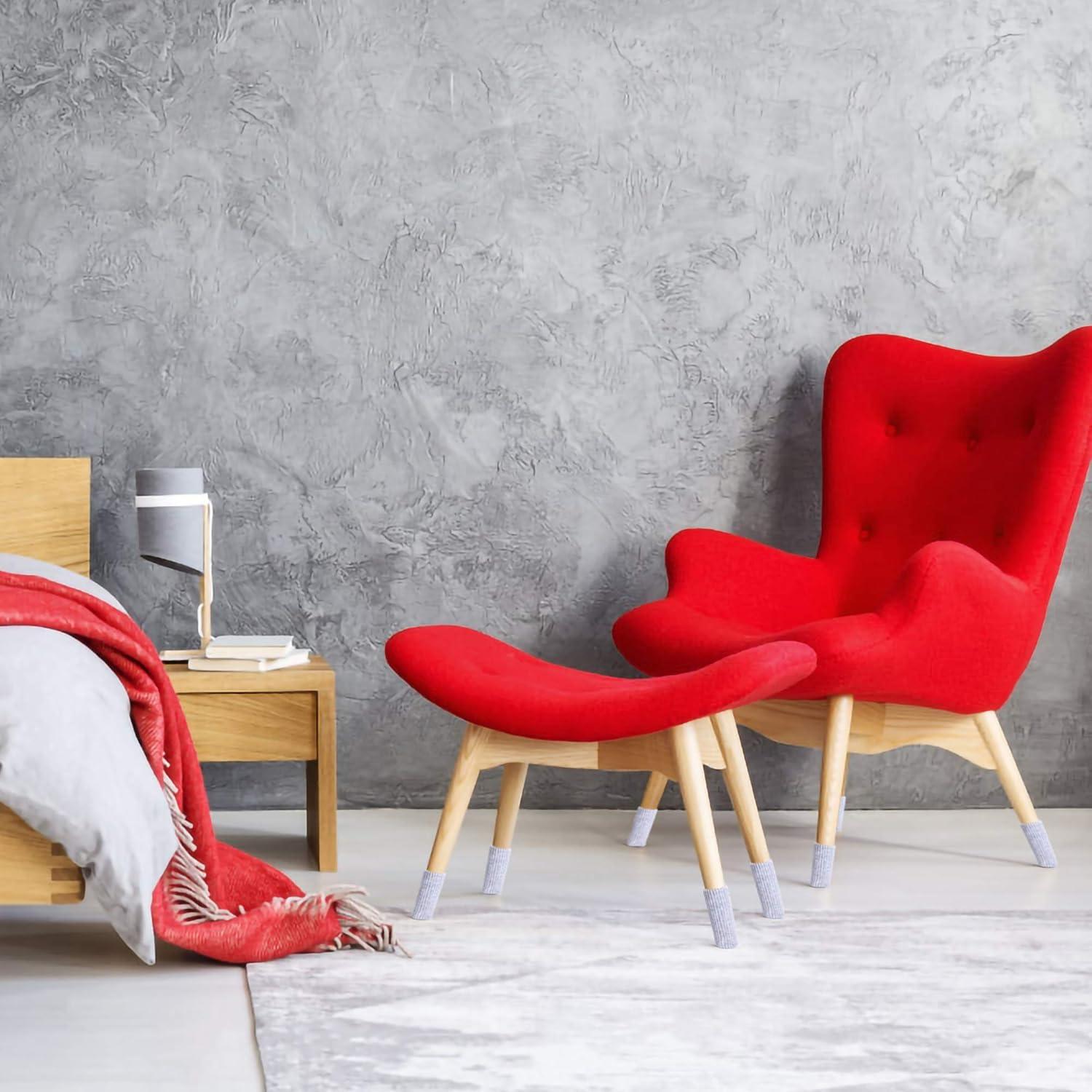 32 Fundas Grises para Patas de Muebles - Protectores de Piso
