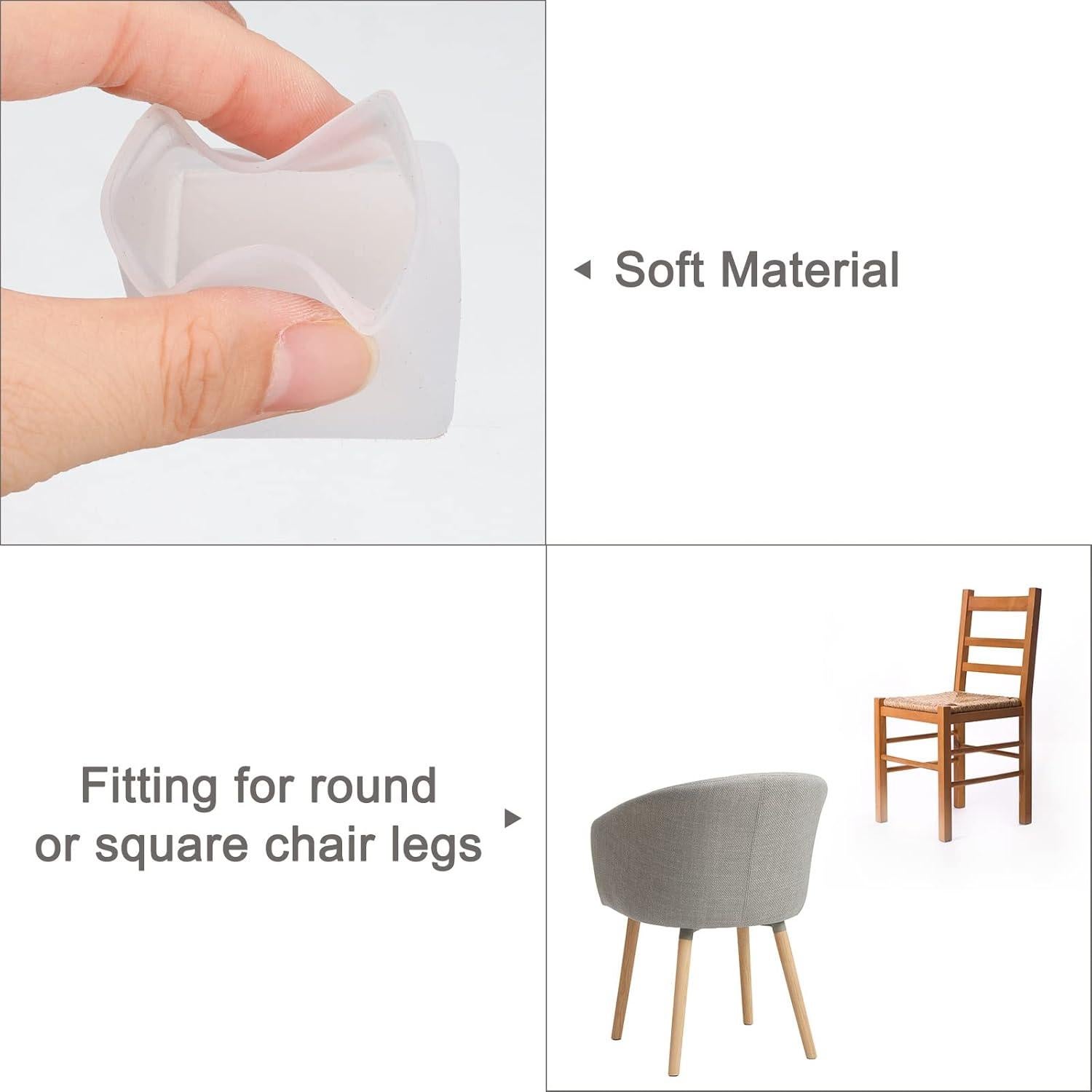 Protectores de Suelo para Patas de Silla uxcell 16Pcs Silicona y Fieltro