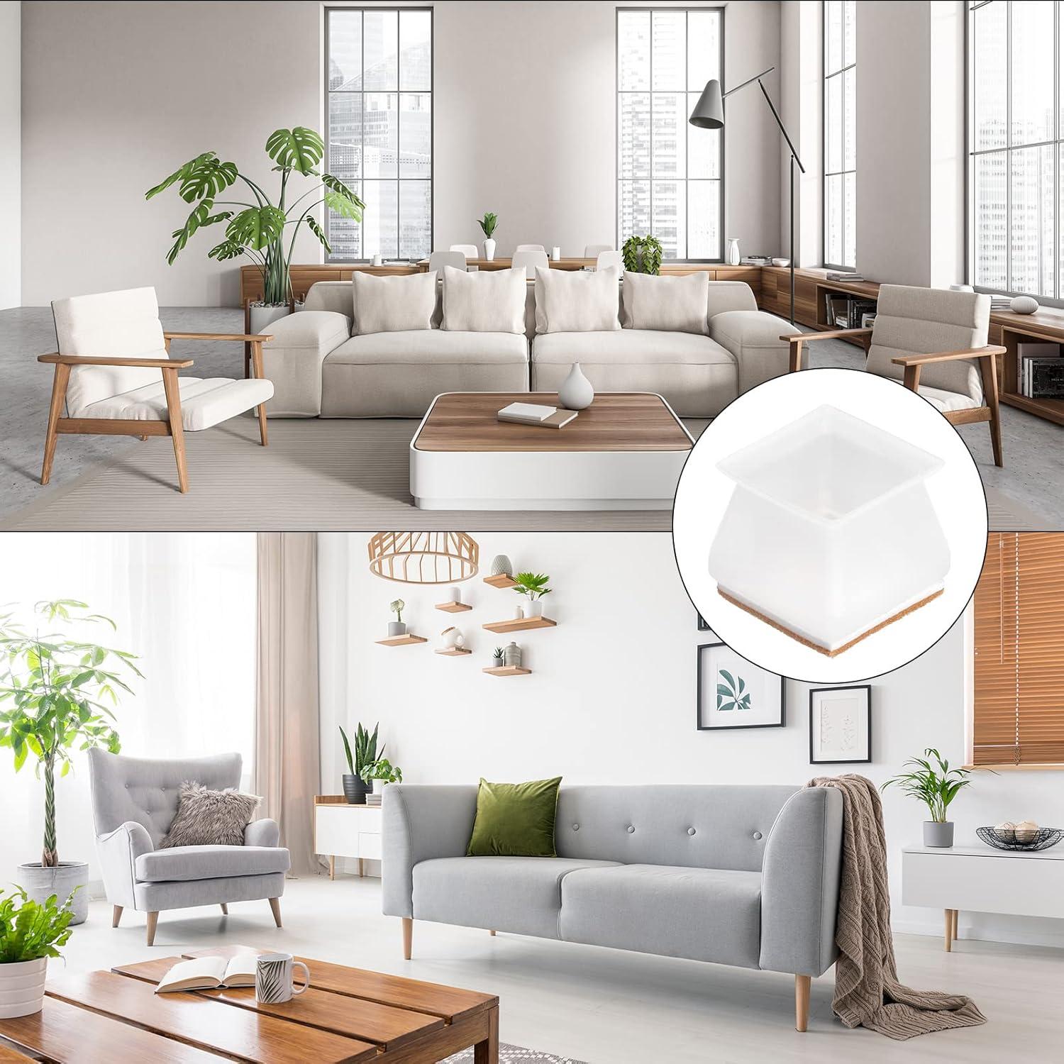 Protectores de Suelo para Patas de Silla uxcell 16Pcs Silicona y Fieltro