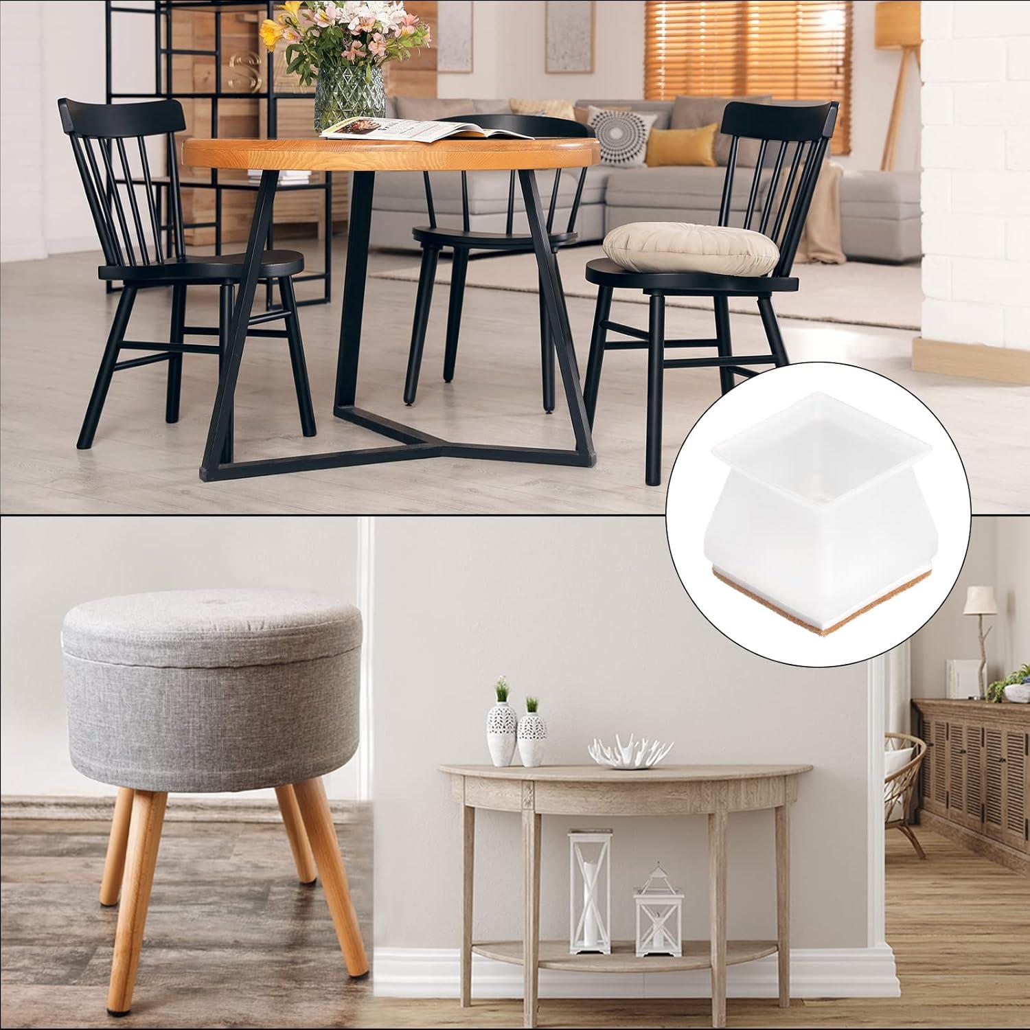 Protectores de Suelo para Patas de Silla uxcell 16Pcs Silicona y Fieltro