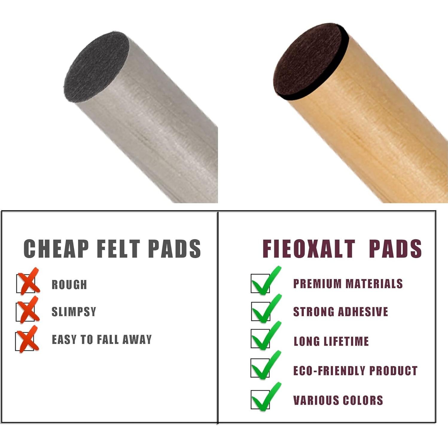 Almohadillas de Fieltro Autoadhesivas ZY 48 Pcs Beige 2.54 cm