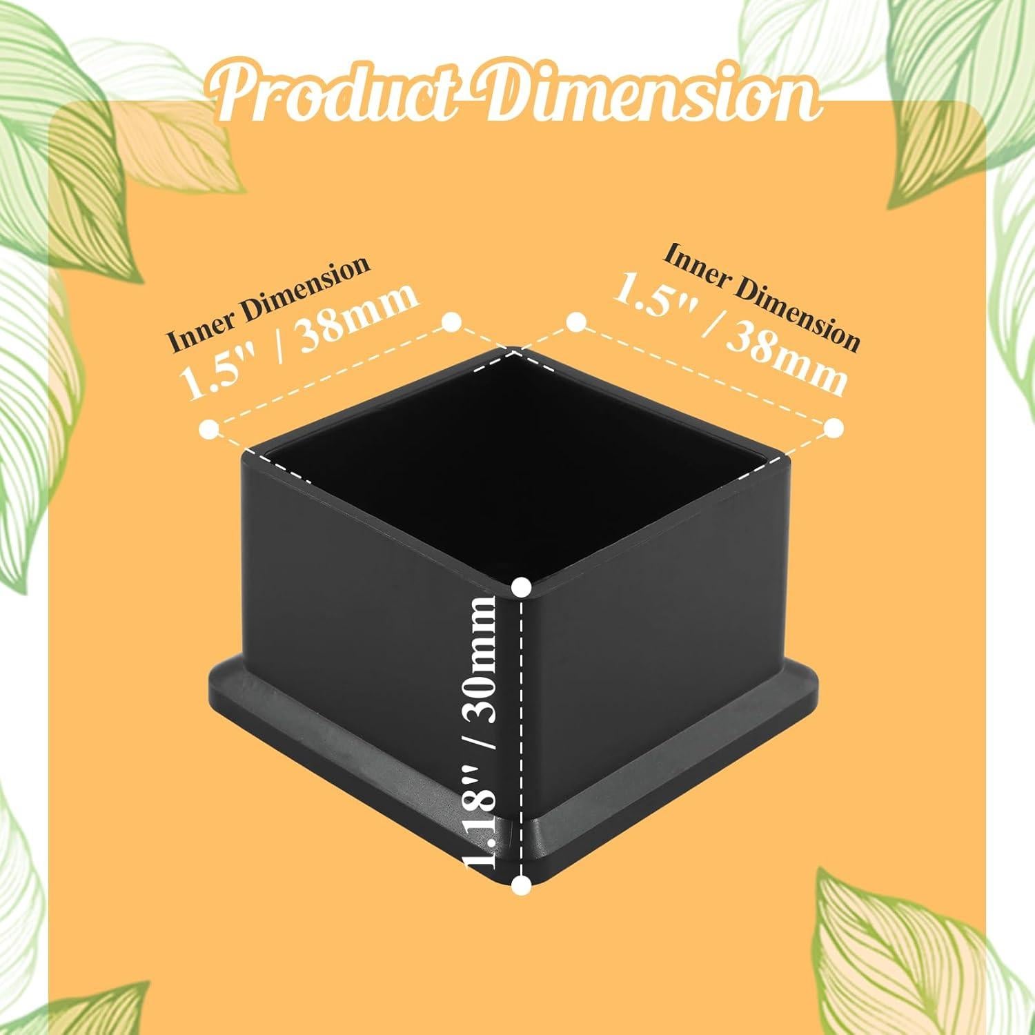 12 Tapones de Pierna de Silla HARSKIYER 38x38mm Antideslizantes