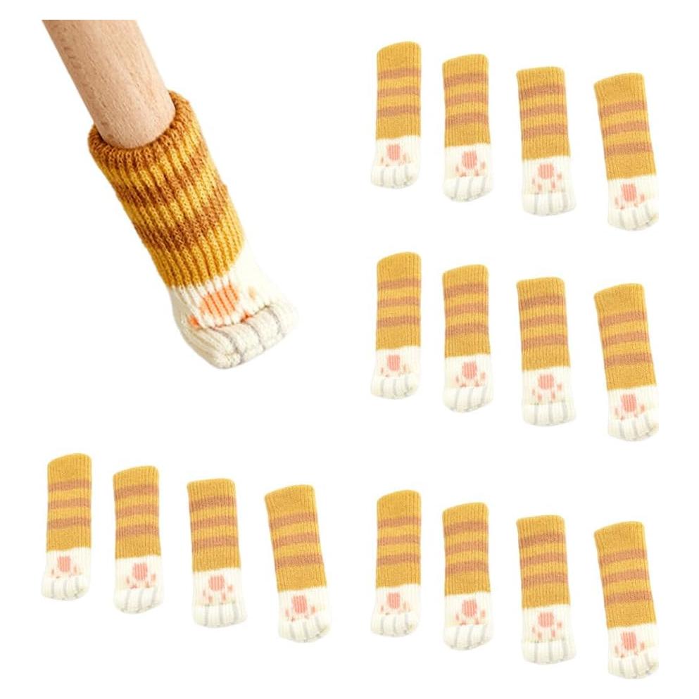 16 Protectores de Pierna de Mueble GEXECEUSS Amarillo - Antirrayaduras