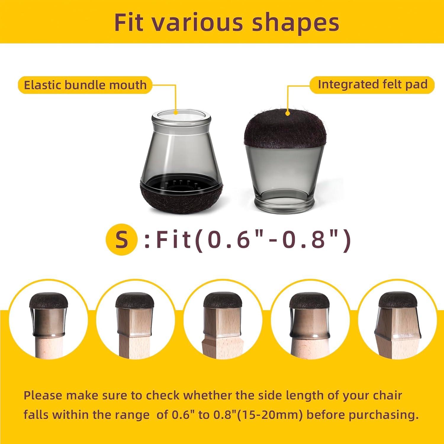 24 Protectores de Suelo para Patas de Sillas Silicona S