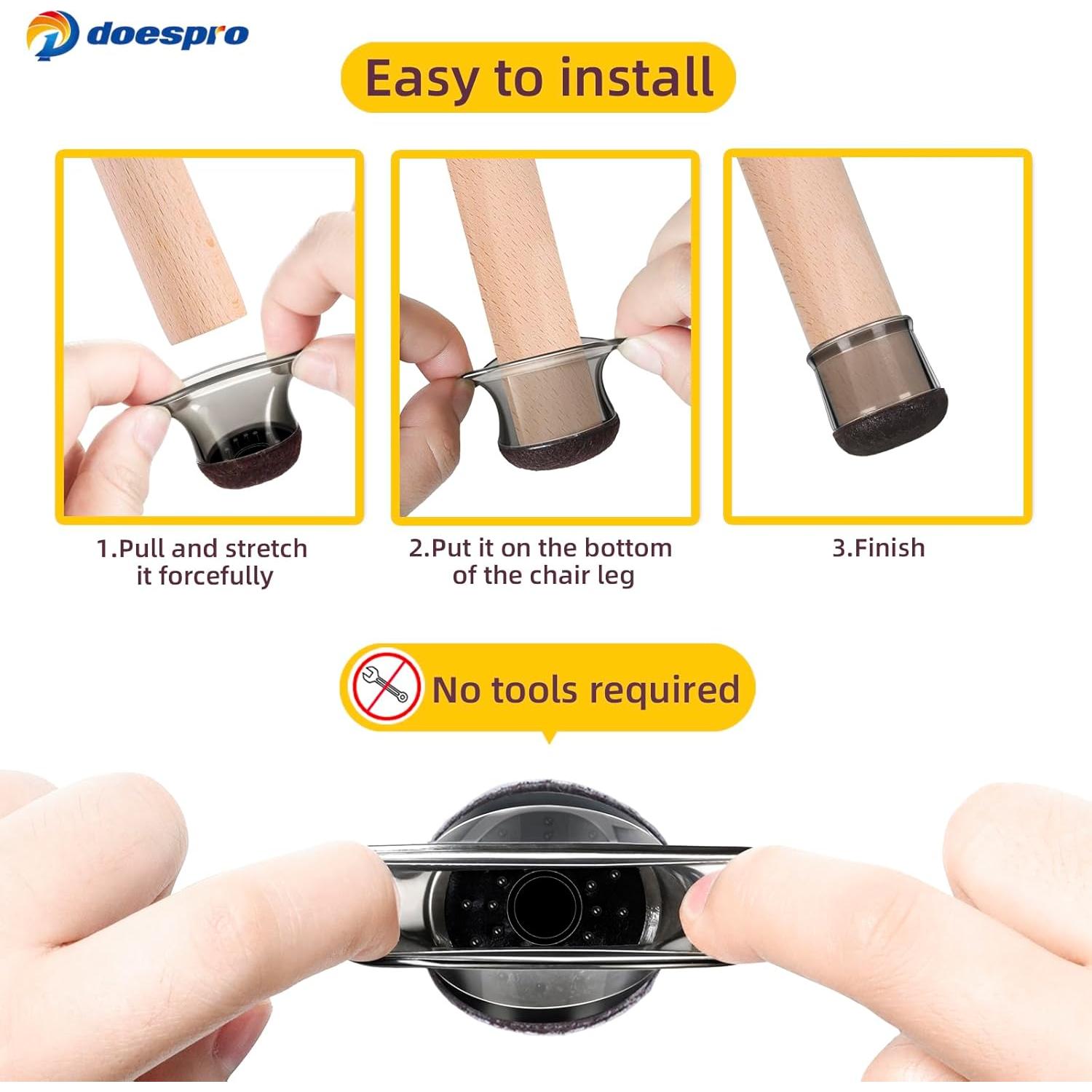 24 Protectores de Suelo para Patas de Sillas Silicona S