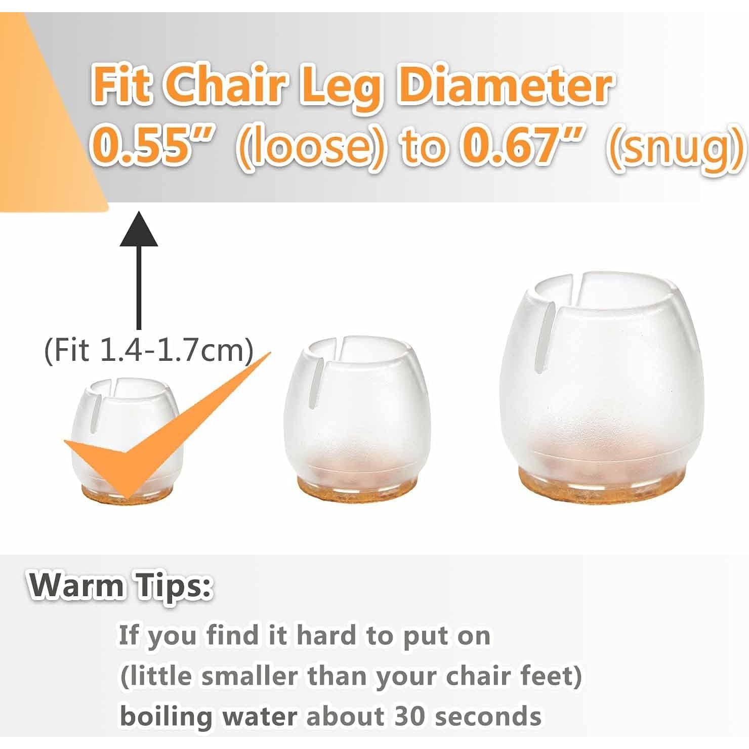 Tapones para patas de silla JoyLionKay 32 piezas 1.4-1.7 cm