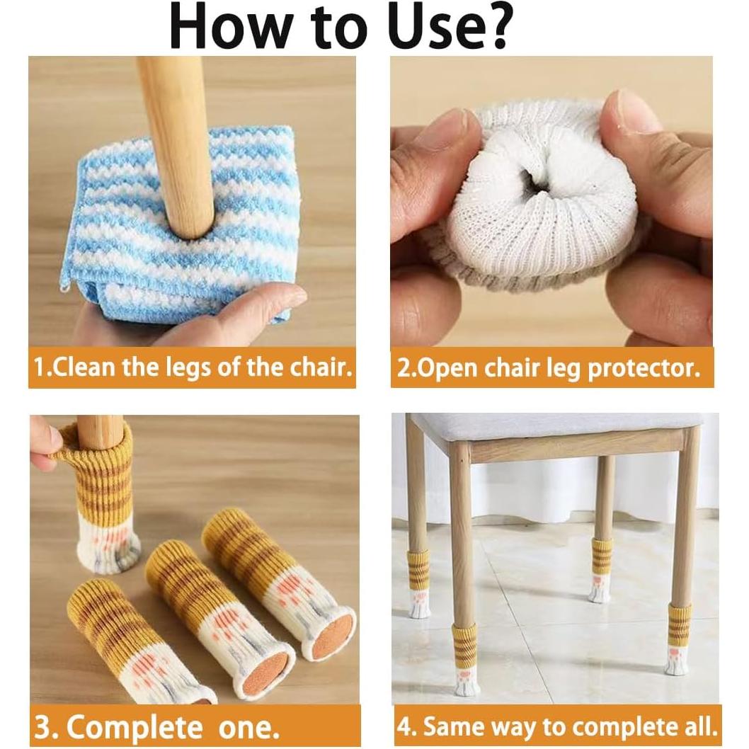 24 Protectores de Suelo para Patas de Silla iMoloovi - Almohadillas de Fieltro