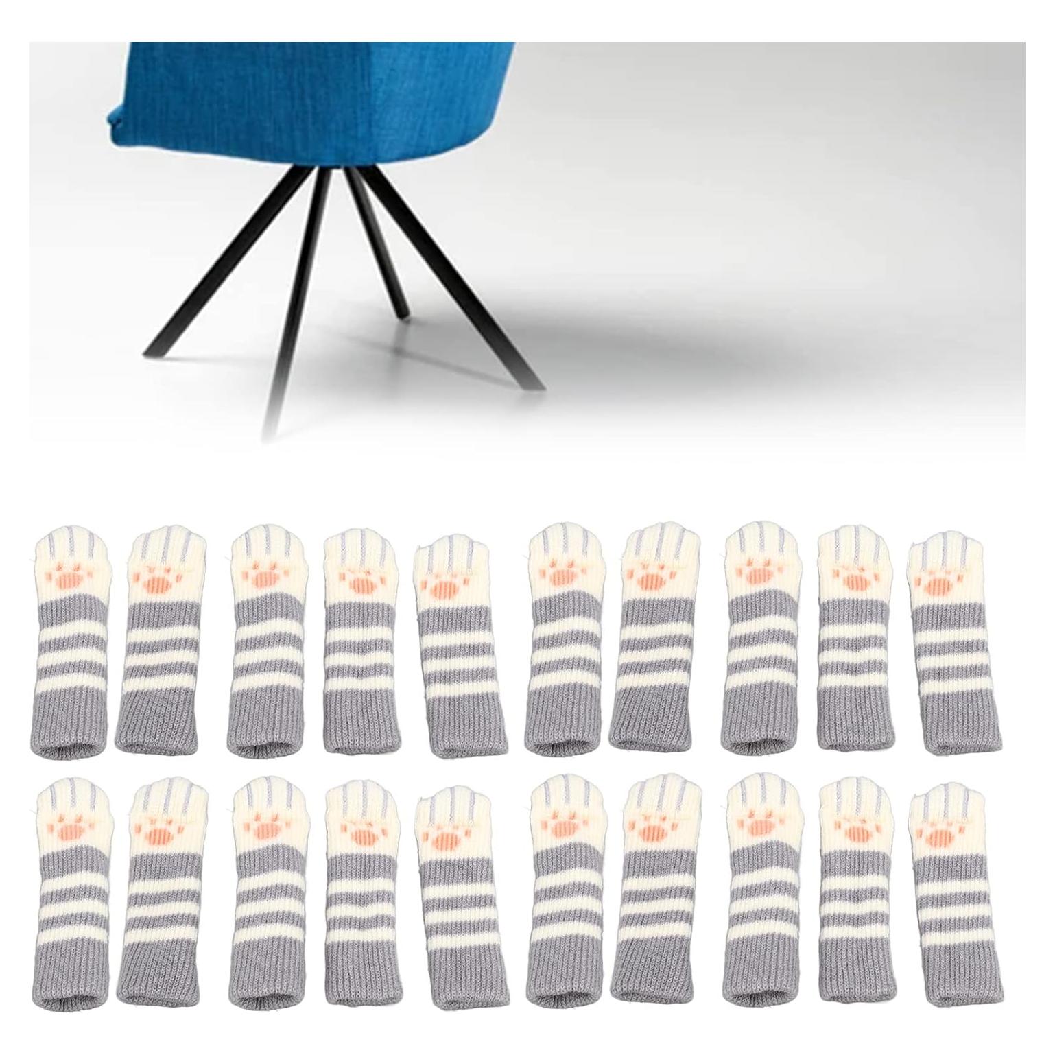 20 Calcetines Protectores para Patas de Muebles - Gris Oscuro