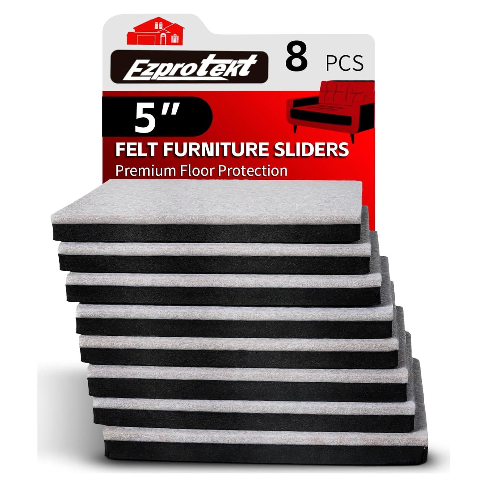 Deslizadores de Muebles Cuadrados Ezprotekt 12.7 cm Beige - 8 Piezas