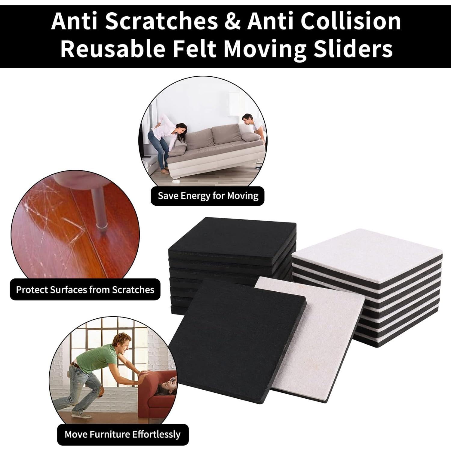 Deslizadores de Muebles Cuadrados Ezprotekt 12.7 cm Beige - 8 Piezas