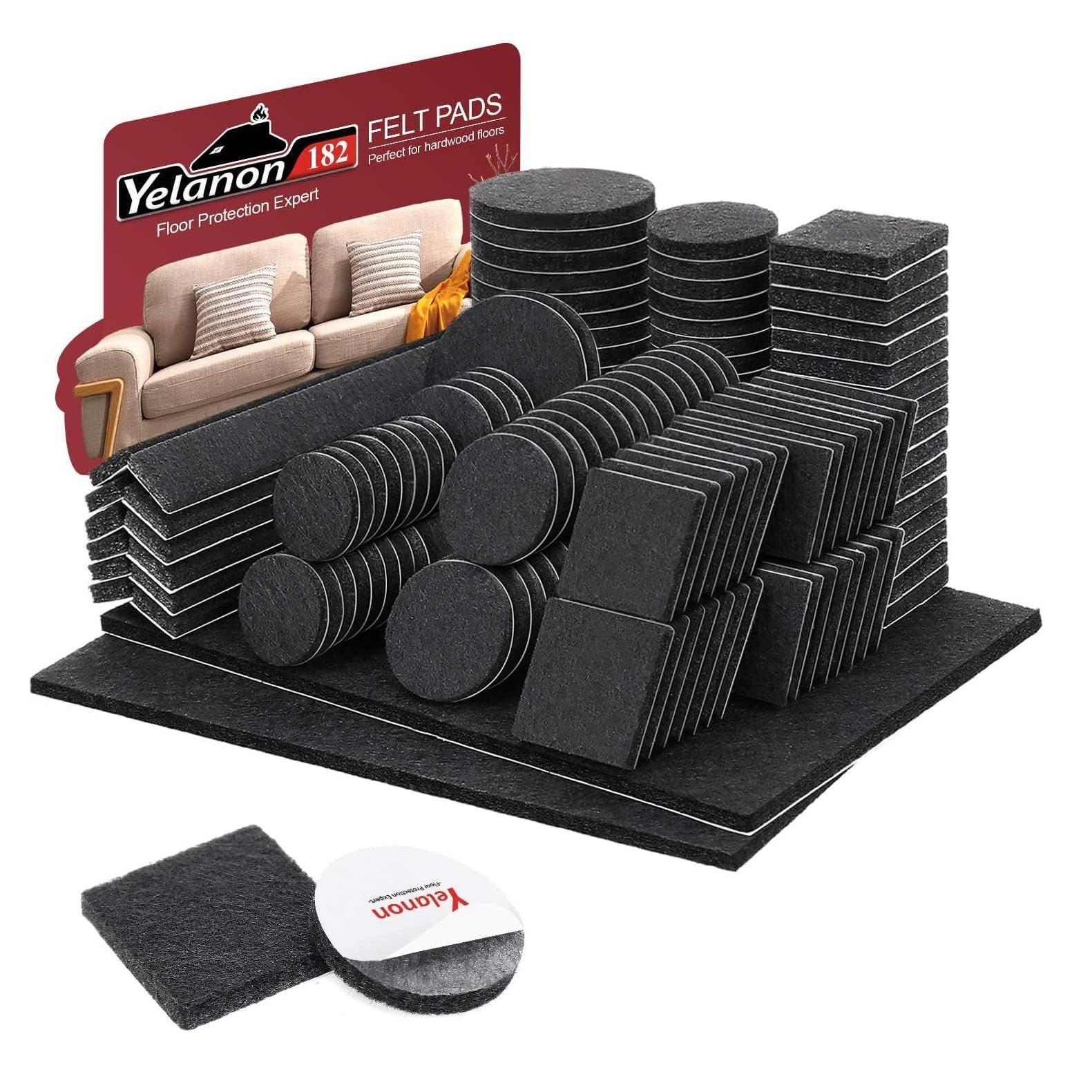 Almohadillas de Fieltro Yelanon 182 Piezas para Muebles Negros