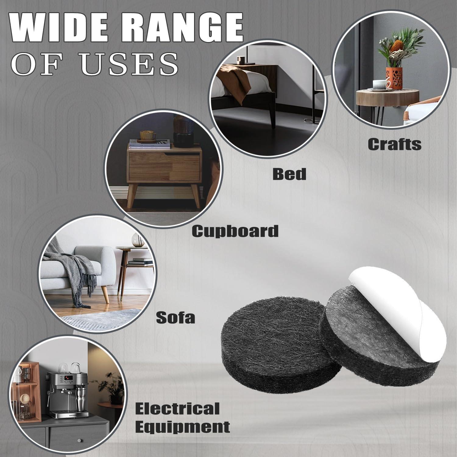 Almohadillas de Fieltro Yelanon 182 Piezas para Muebles Negros