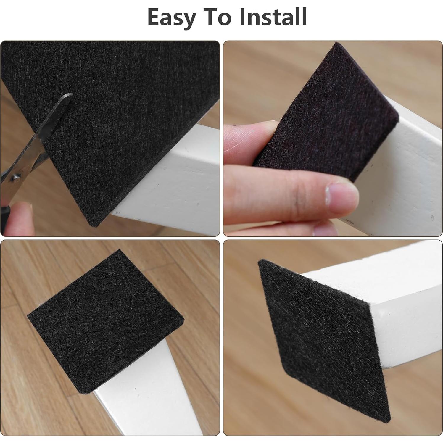 Almohadillas de Fieltro Yelanon 182 Piezas para Muebles Negros