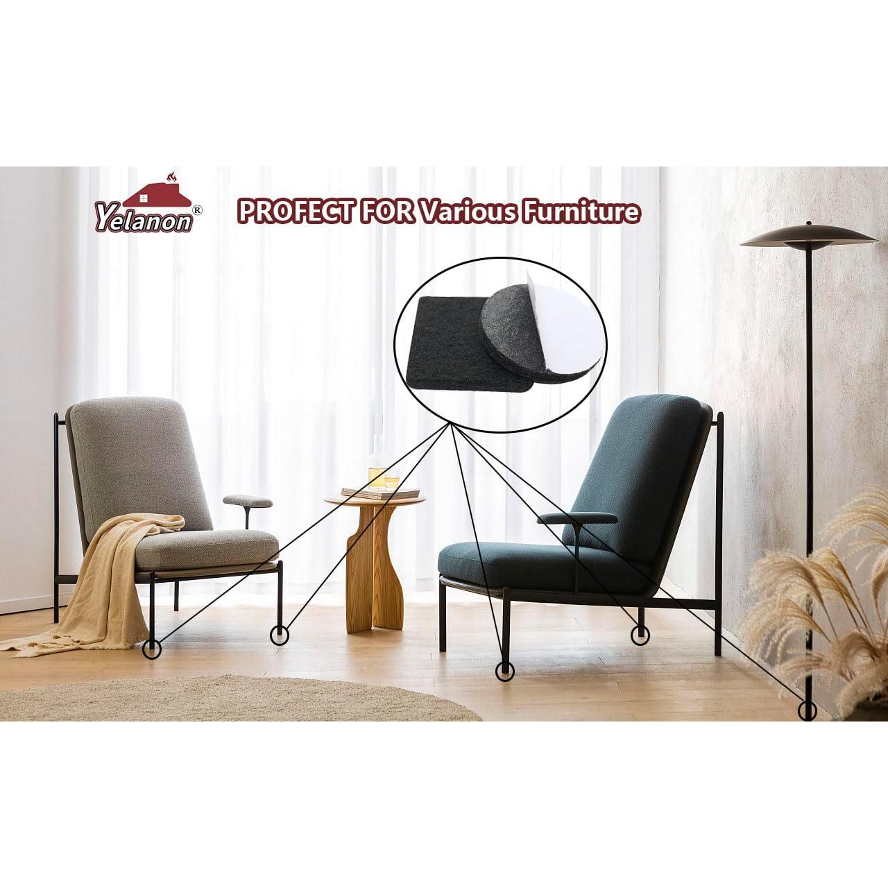 Almohadillas de Fieltro Yelanon 182 Piezas para Muebles Negros