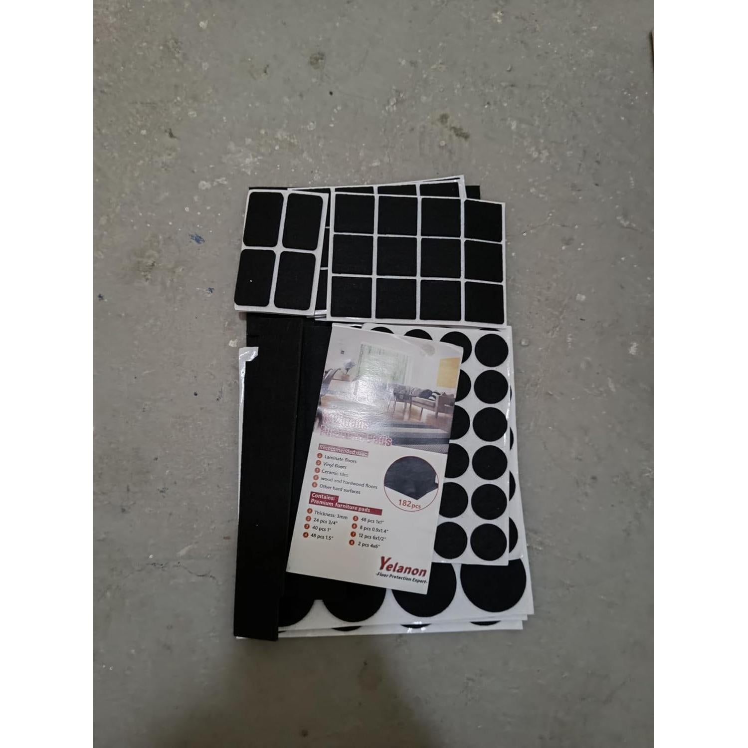 Almohadillas de Fieltro Yelanon 182 Piezas para Muebles Negros