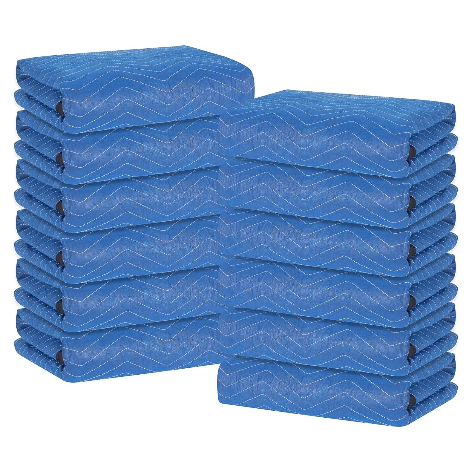 12 Manteles de Mudanza Diamond UP 203x183 cm Azul y Negro