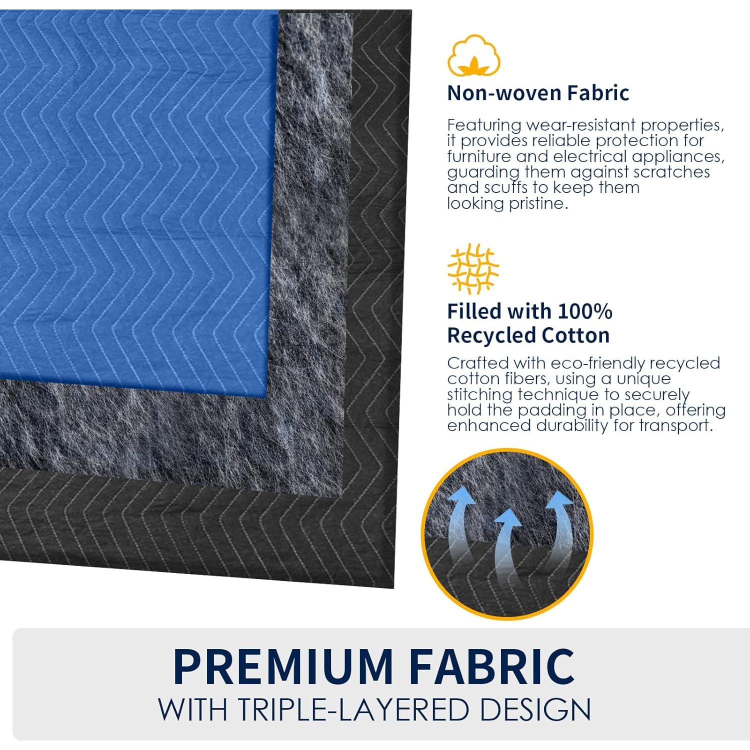 12 Manteles de Mudanza Diamond UP 203x183 cm Azul y Negro