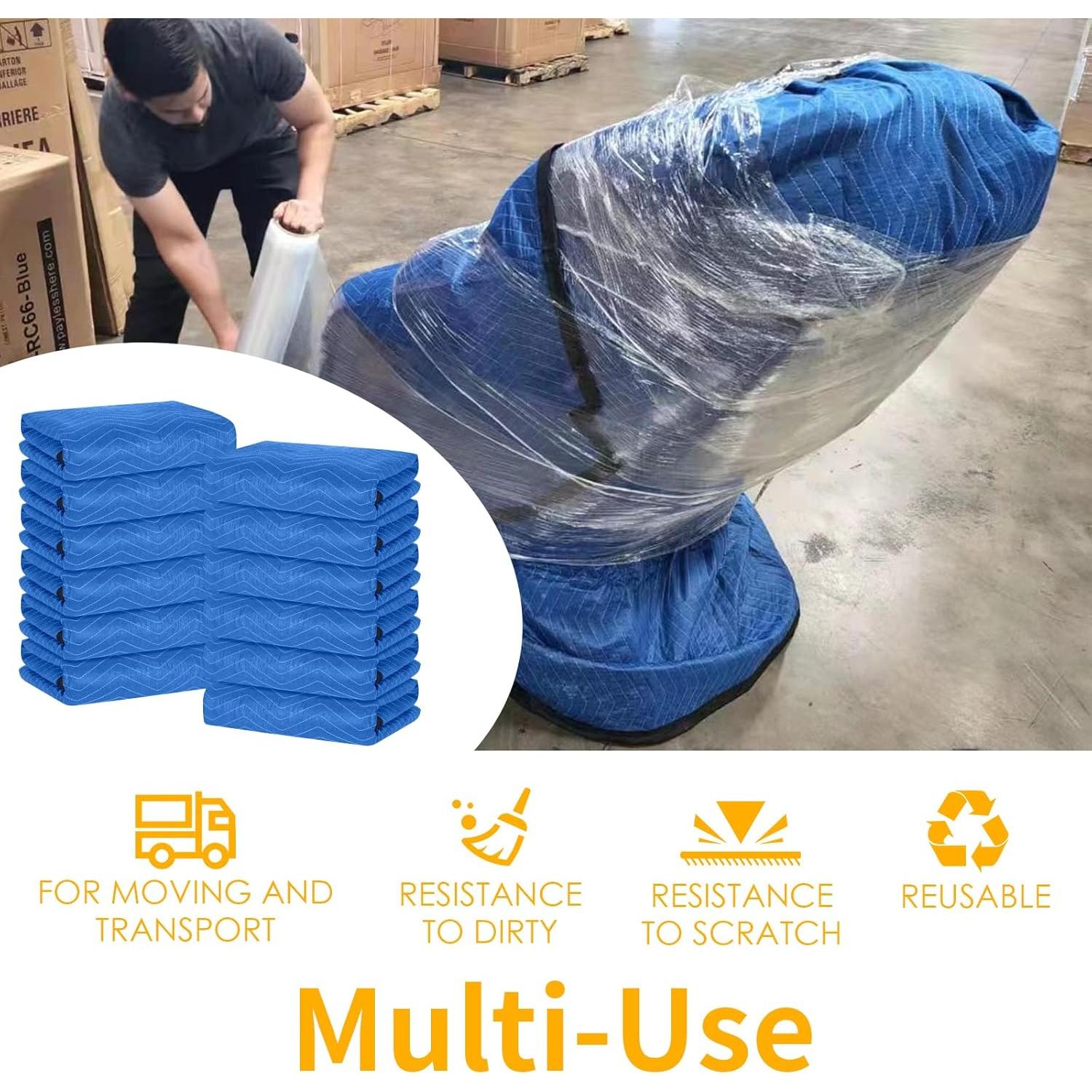 12 Manteles de Mudanza Diamond UP 203x183 cm Azul y Negro