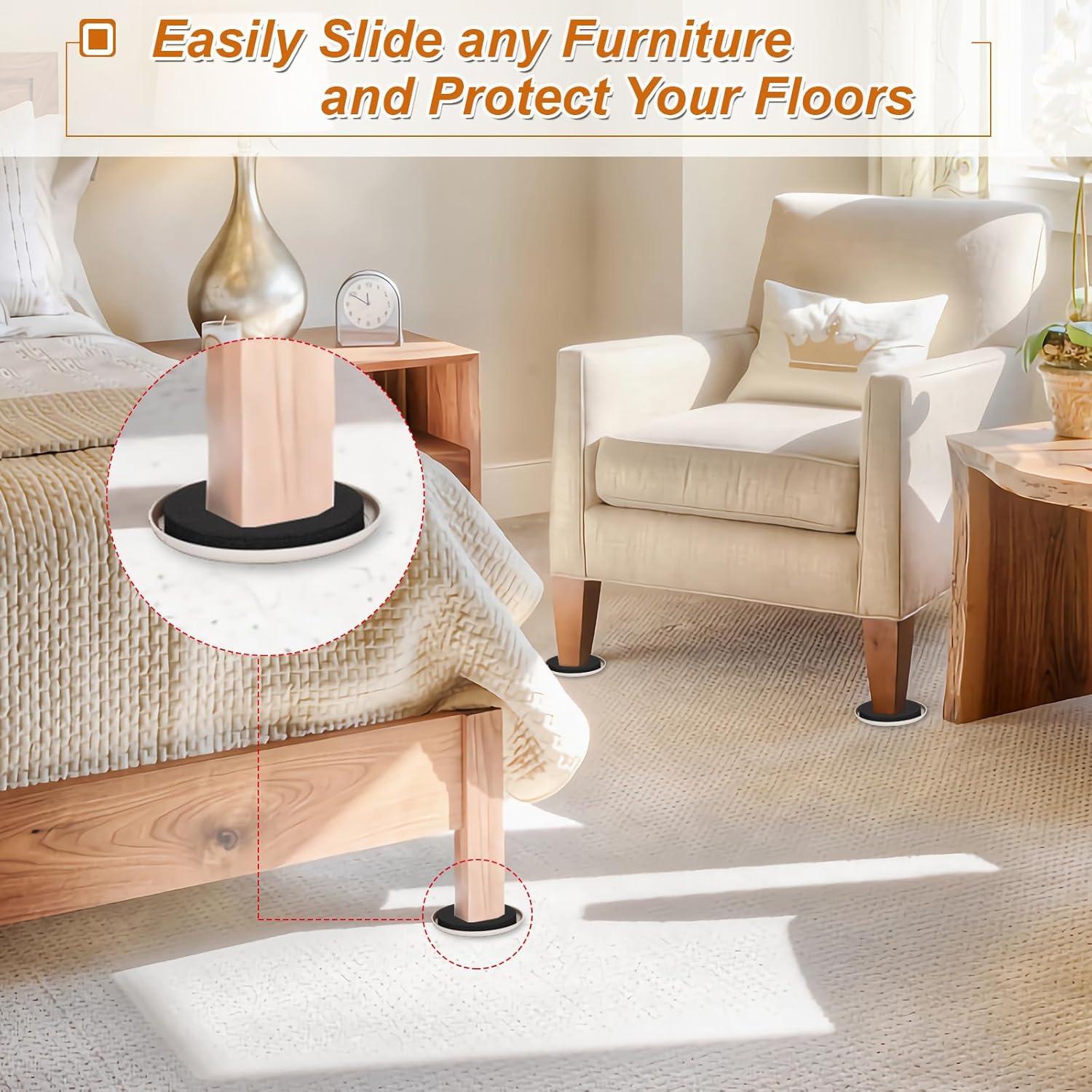 Deslizadores de Muebles 8PCS 8.89cm Redondos EASTWONDER