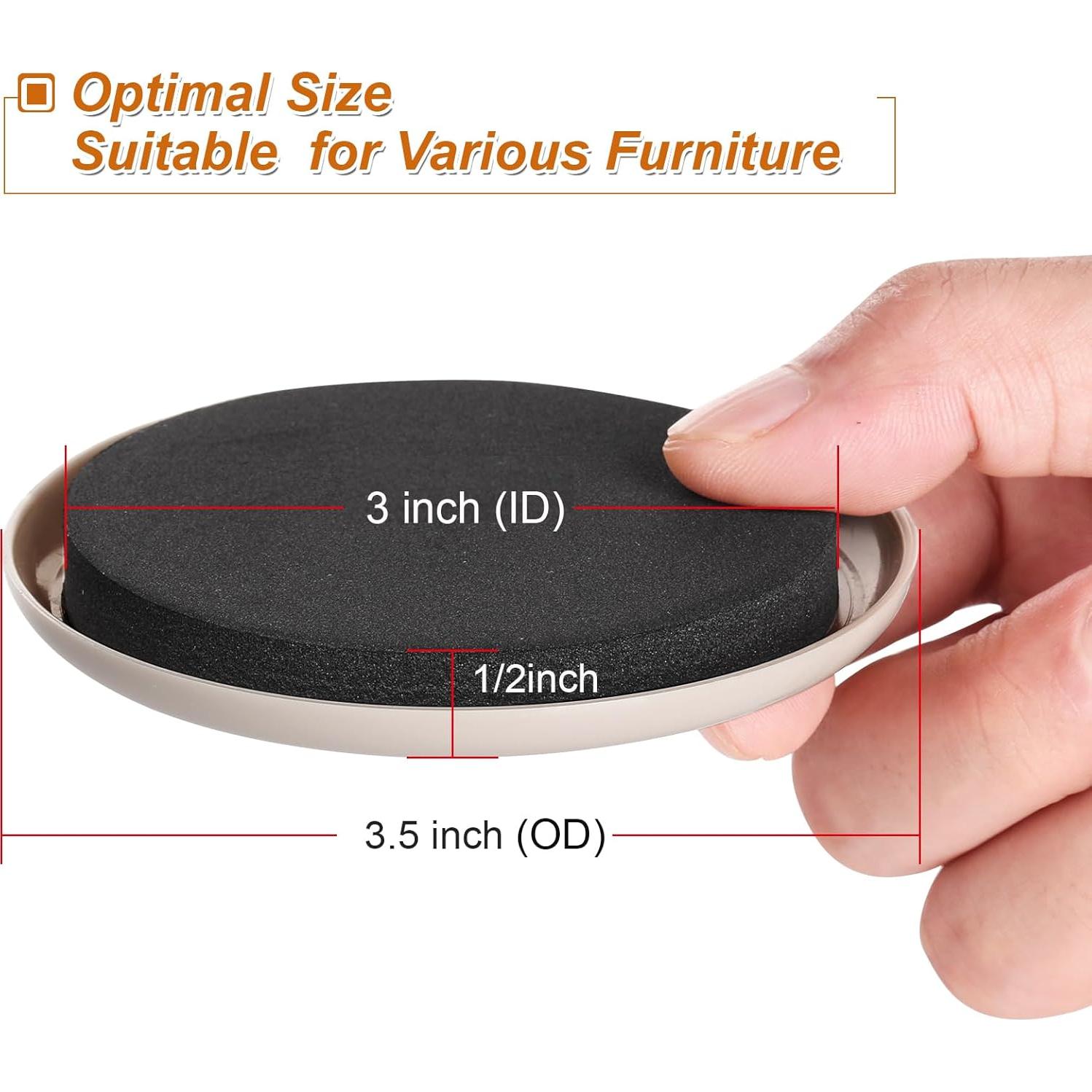 Deslizadores de Muebles 8PCS 8.89cm Redondos EASTWONDER