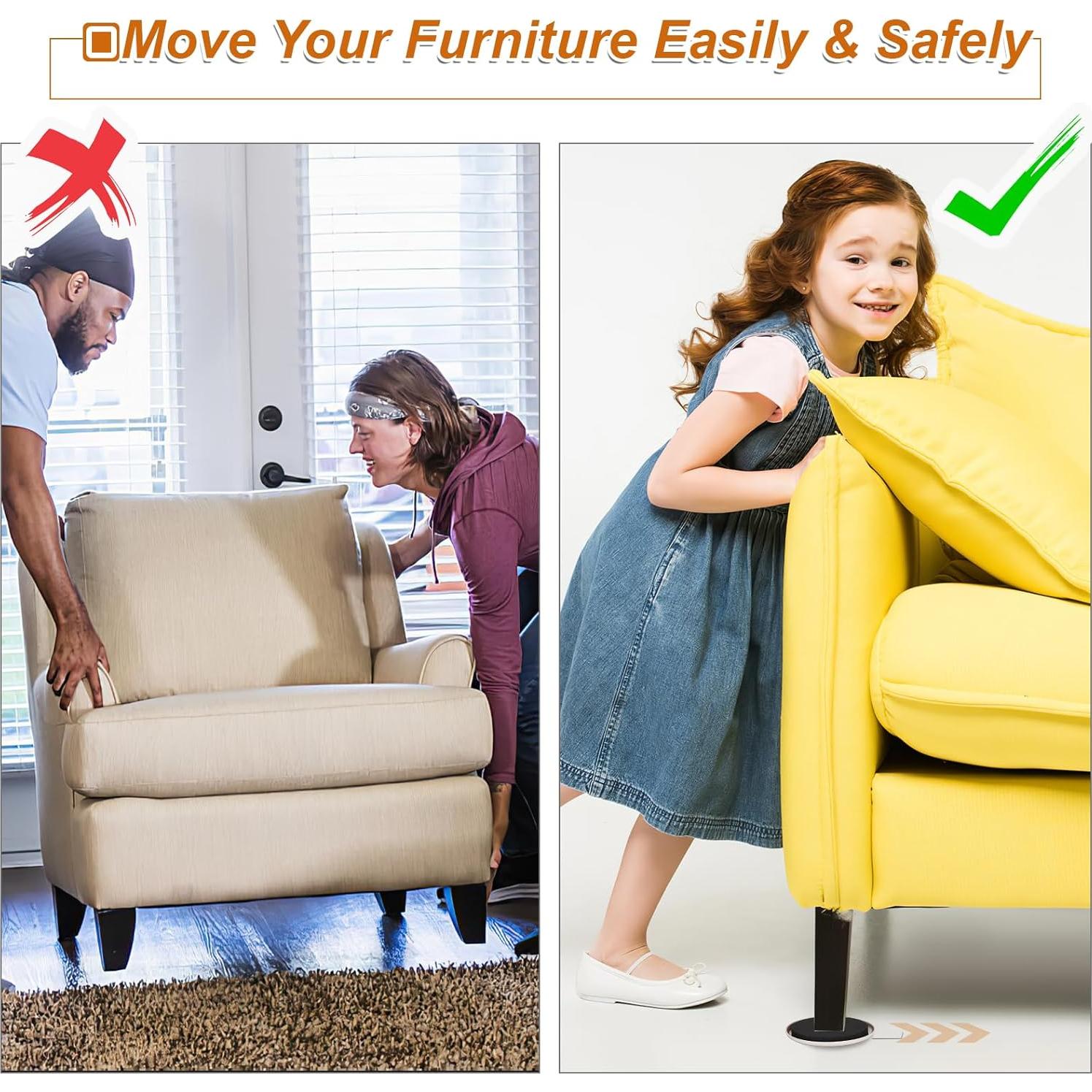 Deslizadores de Muebles 8PCS 8.89cm Redondos EASTWONDER