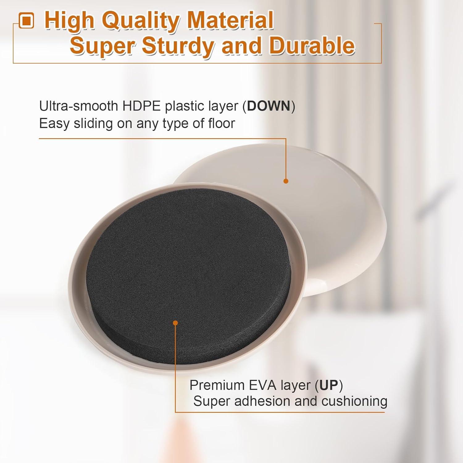 Deslizadores de Muebles 8PCS 8.89cm Redondos EASTWONDER