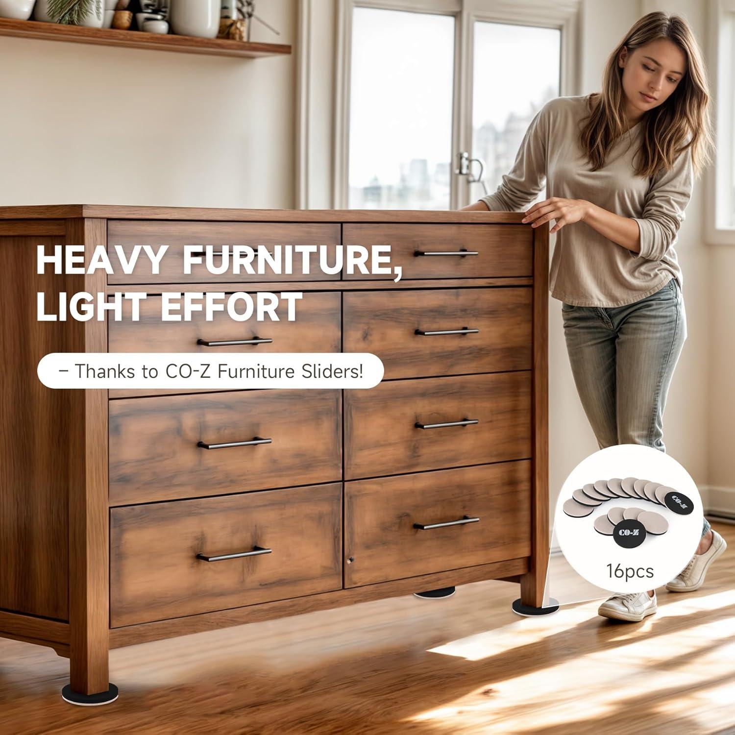 Deslizadores de Muebles CO-Z 16 Piezas Fieltro 8.89 cm