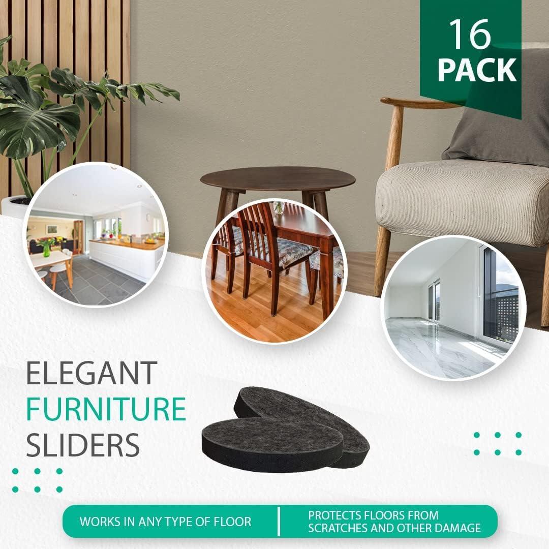 Deslizadores de Muebles de Fieltro Performore 16 Piezas 8.8 cm