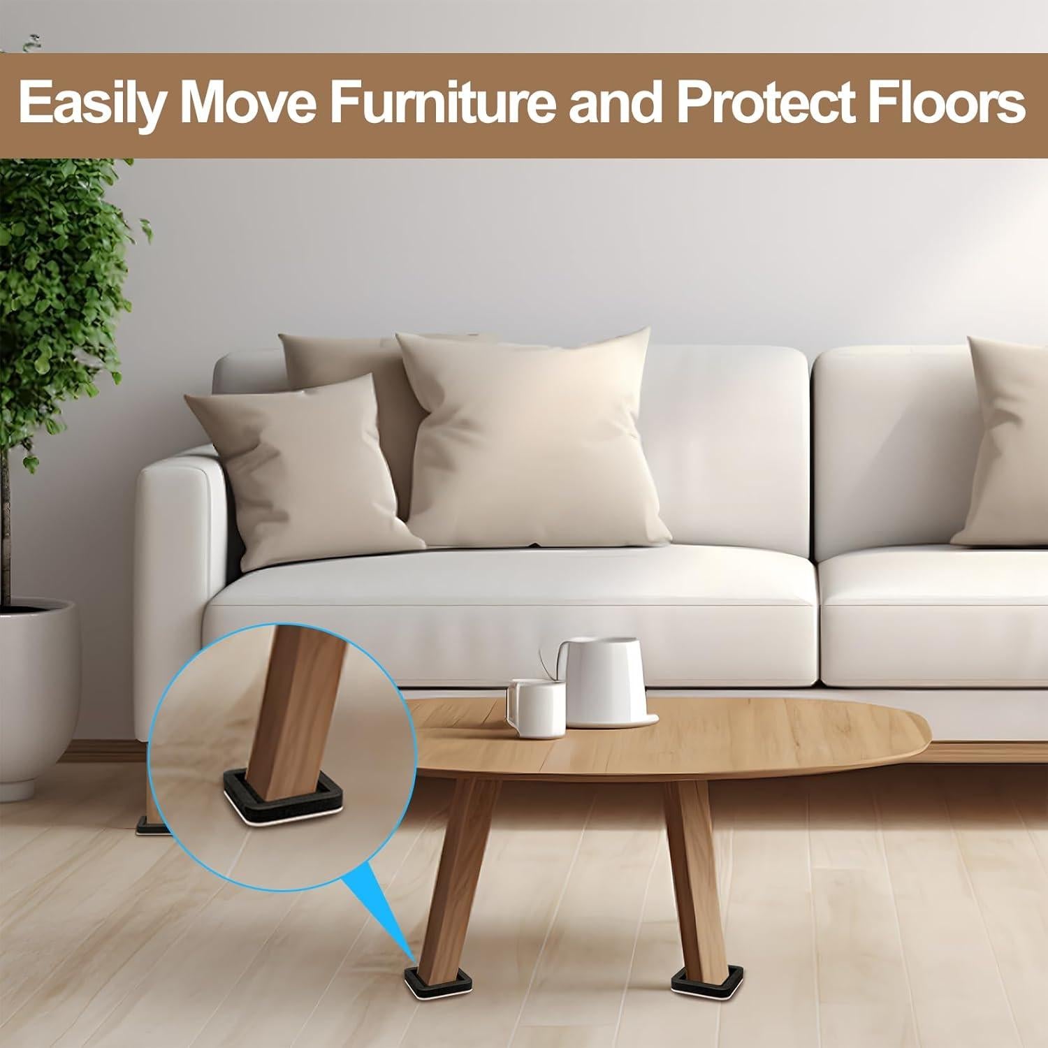 Deslizadores de Muebles de Fieltro EASTWONDER 8 PCS 10.16 cm