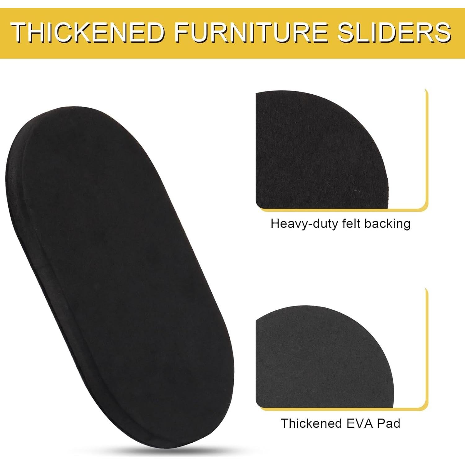 Deslizadores de Muebles 8PCS New Space 8.89x15.24cm para Madera Dura