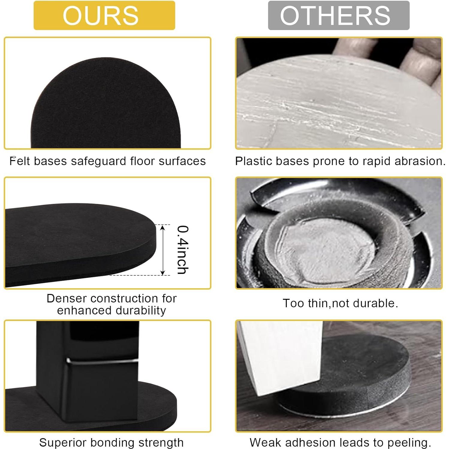 Deslizadores de Muebles 8PCS New Space 8.89x15.24cm para Madera Dura