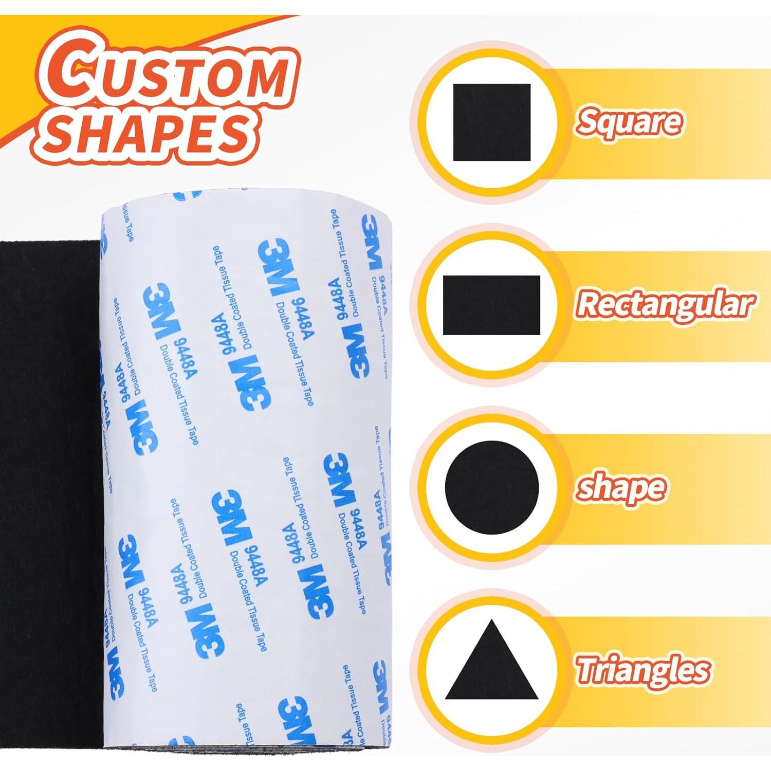 Almohadillas de Fieltro Autoadhesivas VOCOMO 12.7x101.6 cm Negro