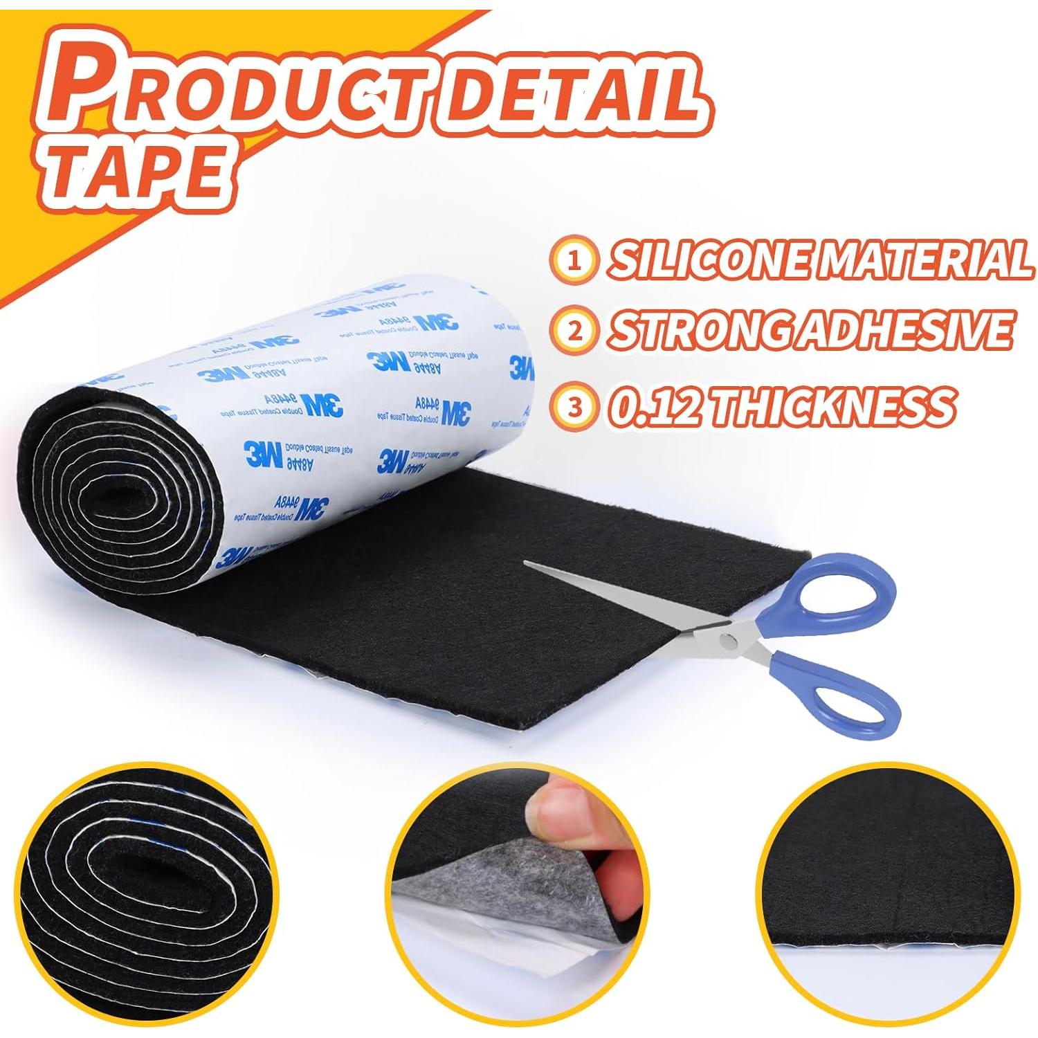 Almohadillas de Fieltro Autoadhesivas VOCOMO 12.7x101.6 cm Negro