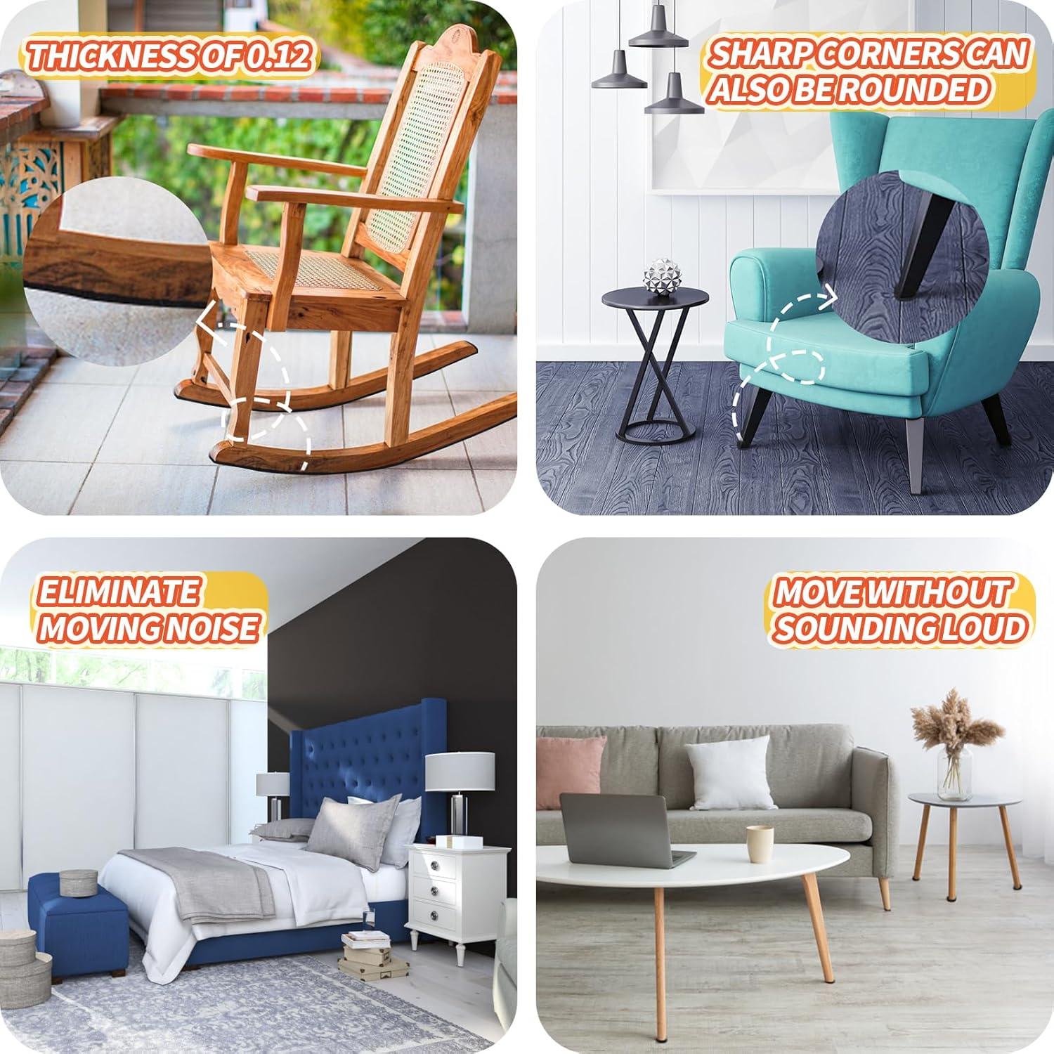 Almohadillas de Fieltro Autoadhesivas VOCOMO 12.7x101.6 cm Negro